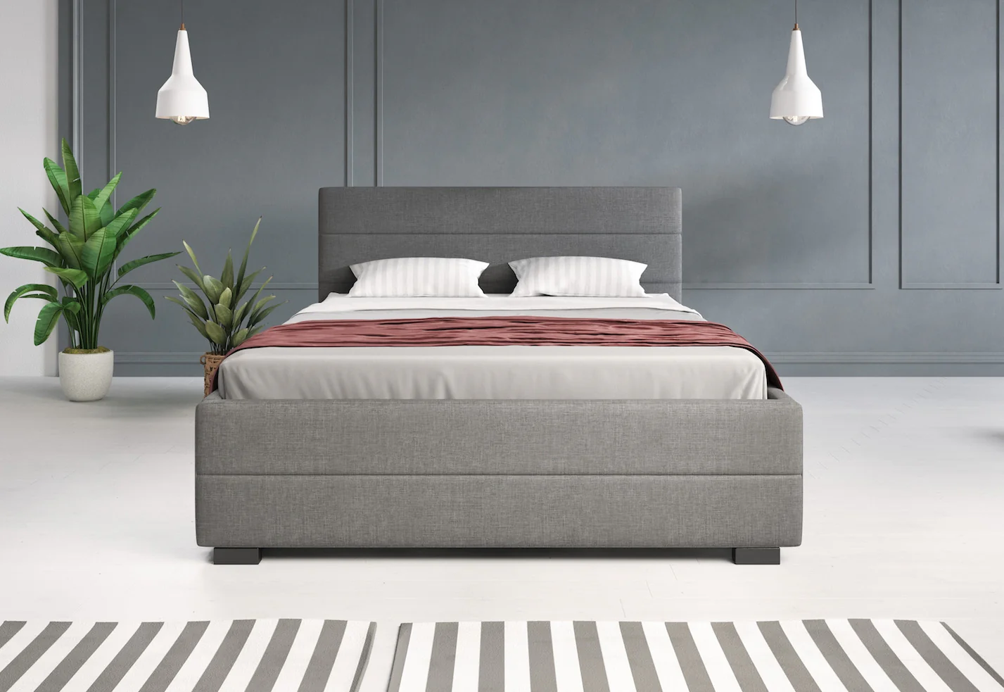 Loox - Tweepersoonsbed met 4 lades - Stof grijs - 140x200 cm - Image 4