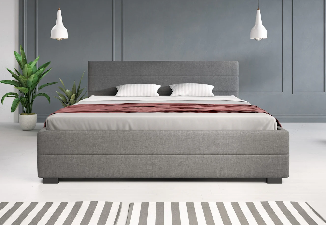 Loox - Tweepersoonsbed met 4 lades - Stof grijs - 180x200 cm - Image 4