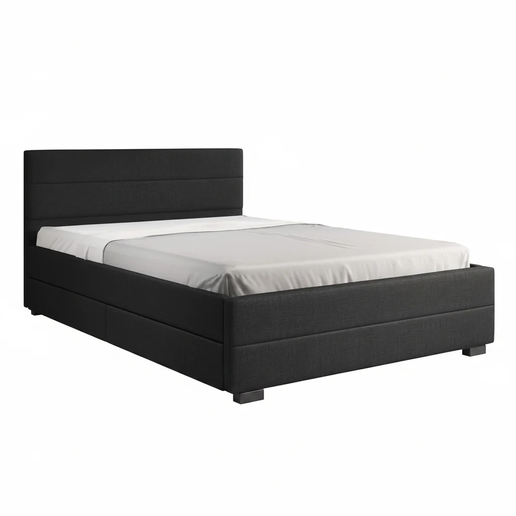 Loox - Tweepersoonsbed met 4 lades - Stof zwart - 140x200 cm - Image 8