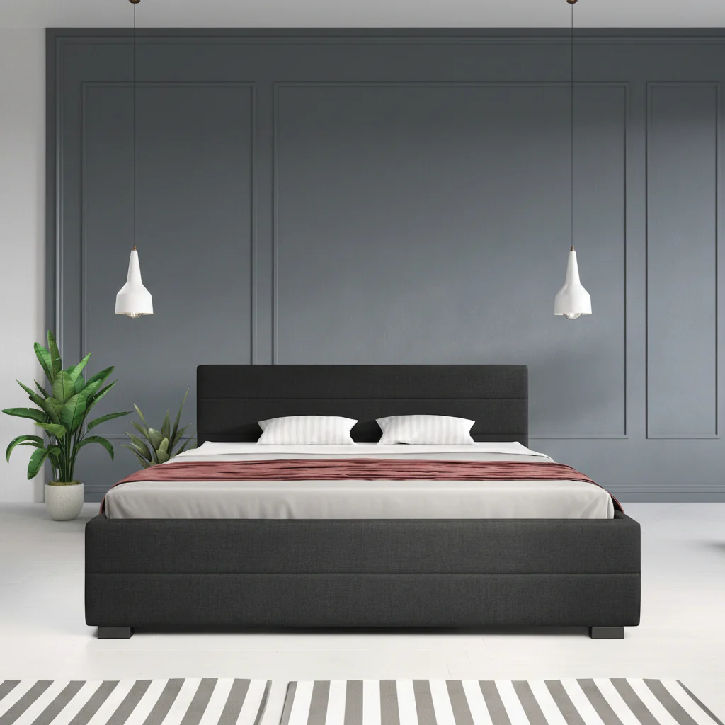 Loox - Tweepersoonsbed met 4 lades - Stof zwart - 180x200 cm - Image 4