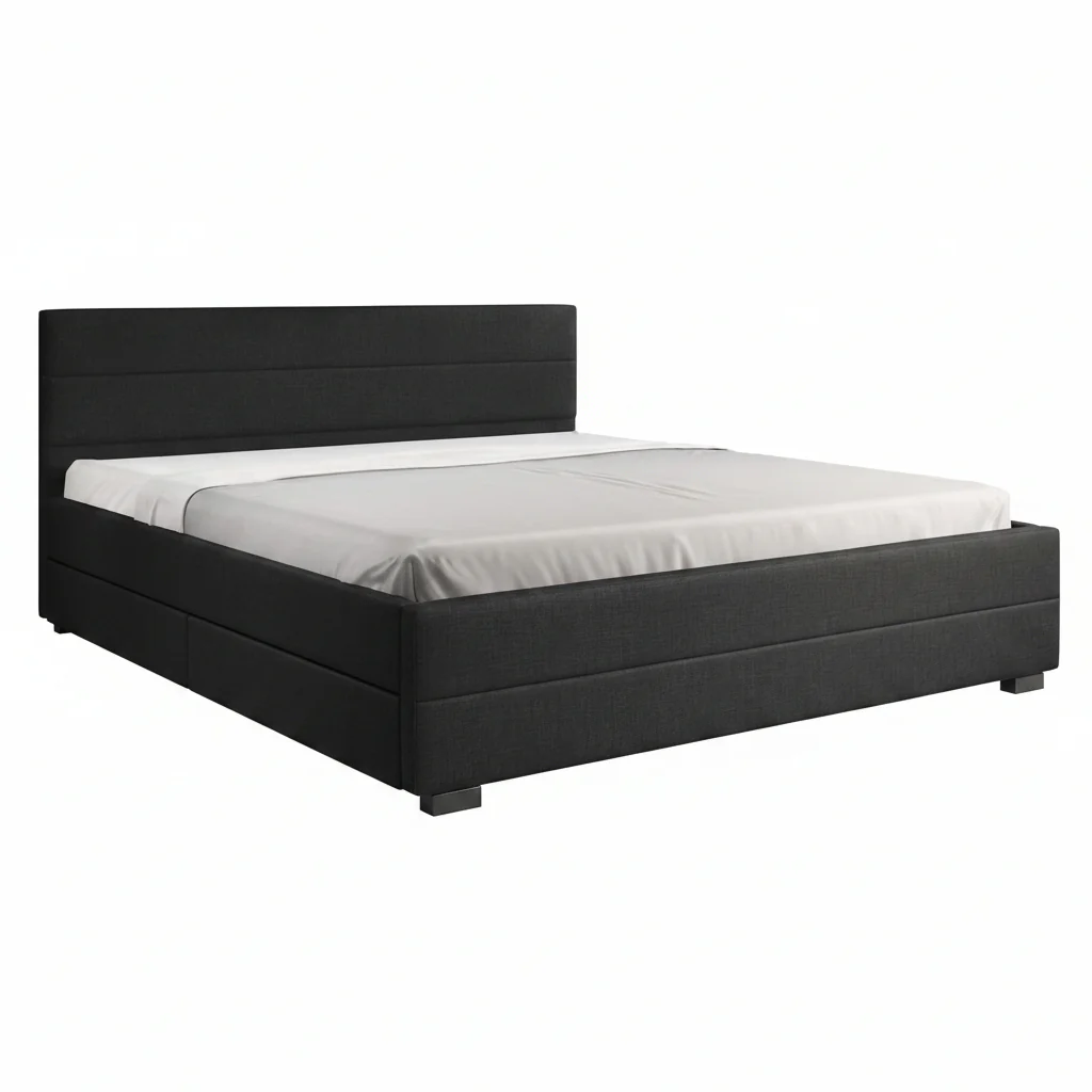 Loox - Tweepersoonsbed met 4 lades - Stof zwart - 180x200 cm - Image 8