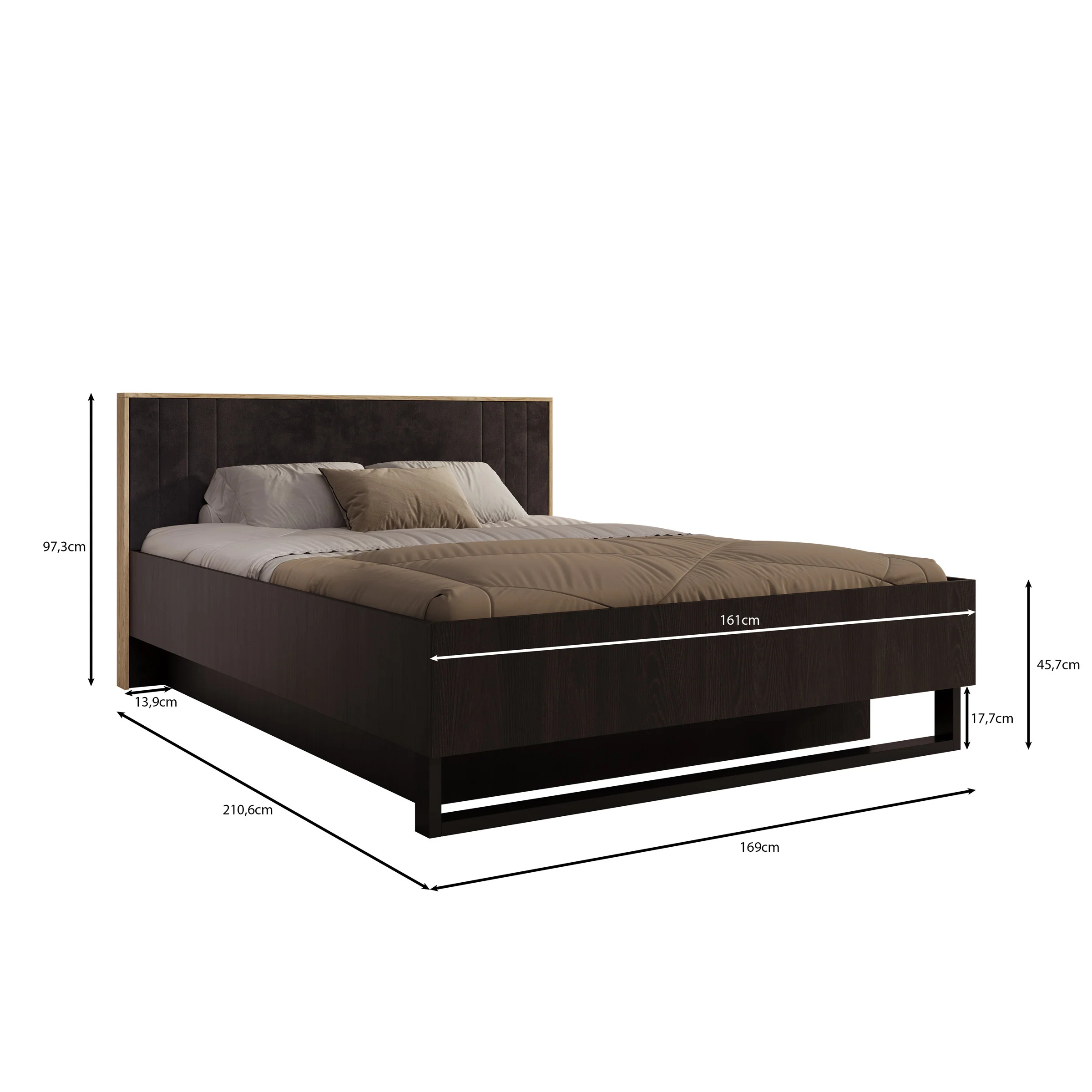 Monor - Tweepersoonsbed met opbergruimte - Zwart - 160x200 cm - Image 4