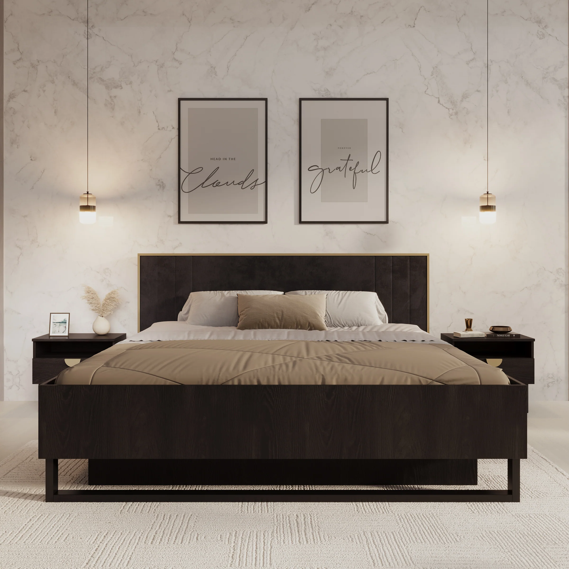 Monor - Tweepersoonsbed met opbergruimte - Zwart - 180x200 cm - Image 3