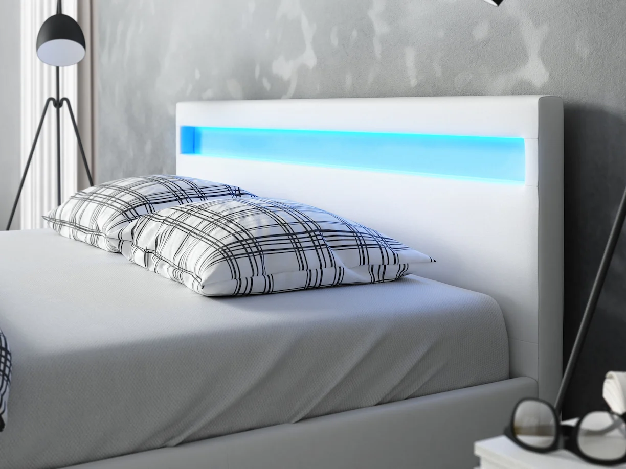 Paris - Tweepersoonsbed met verlichting - Wit - 160x200 cm - Image 3