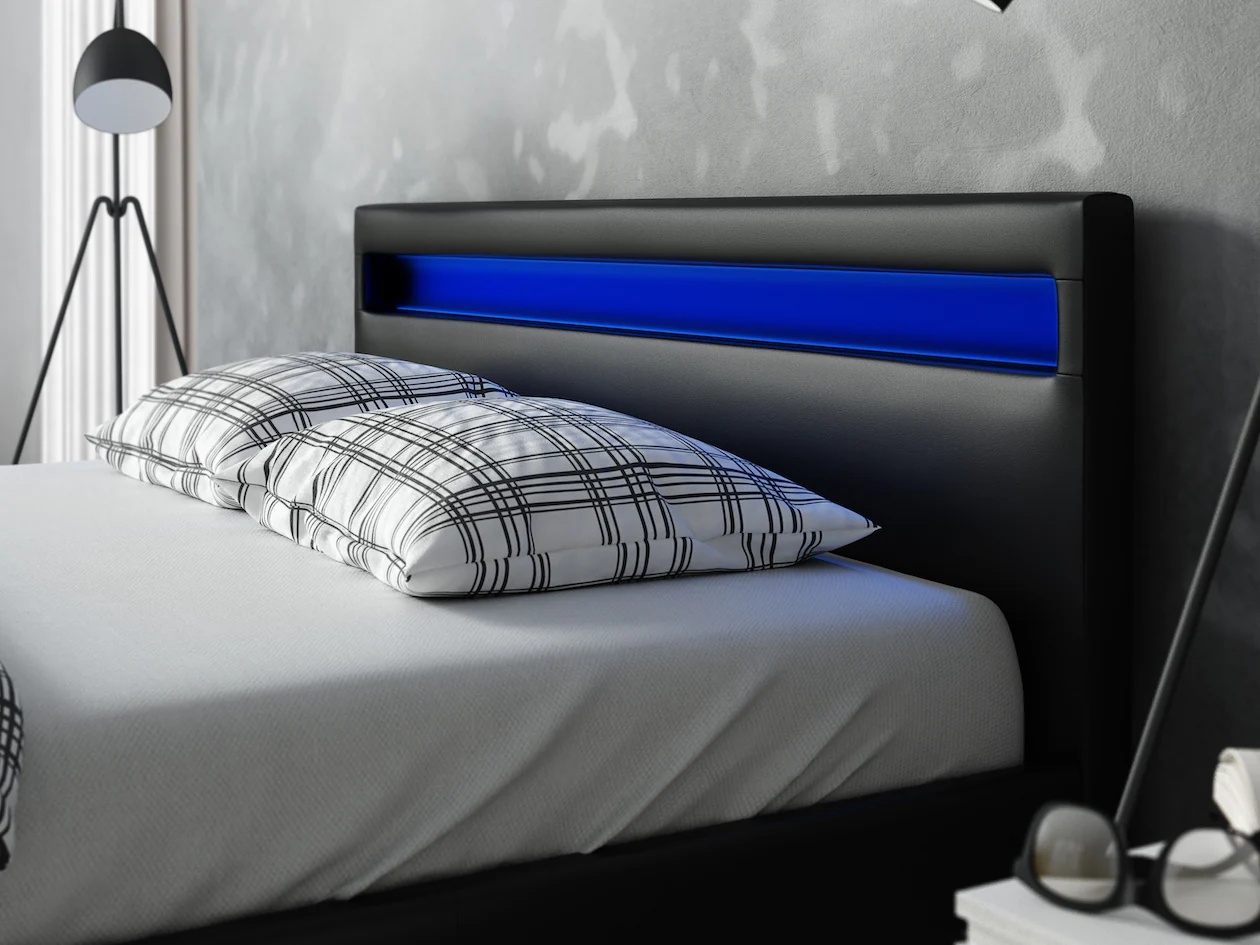 Paris - Tweepersoonsbed met verlichting - Zwart - 160x200 cm - Image 3