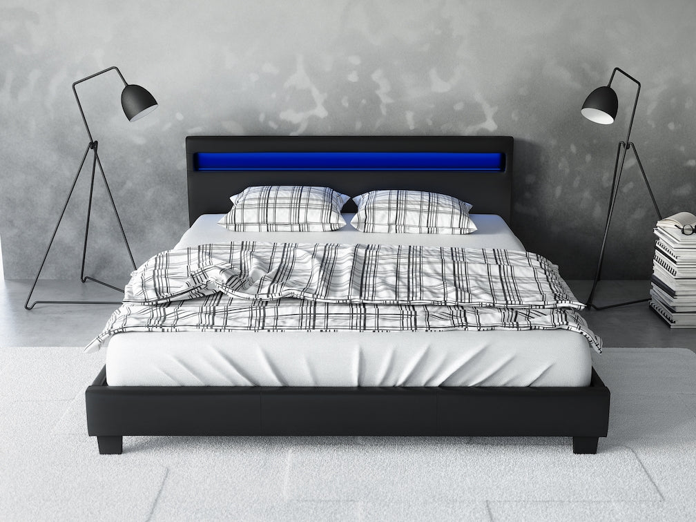 Paris - Tweepersoonsbed met verlichting - Zwart - 180x200 cm - Image 2
