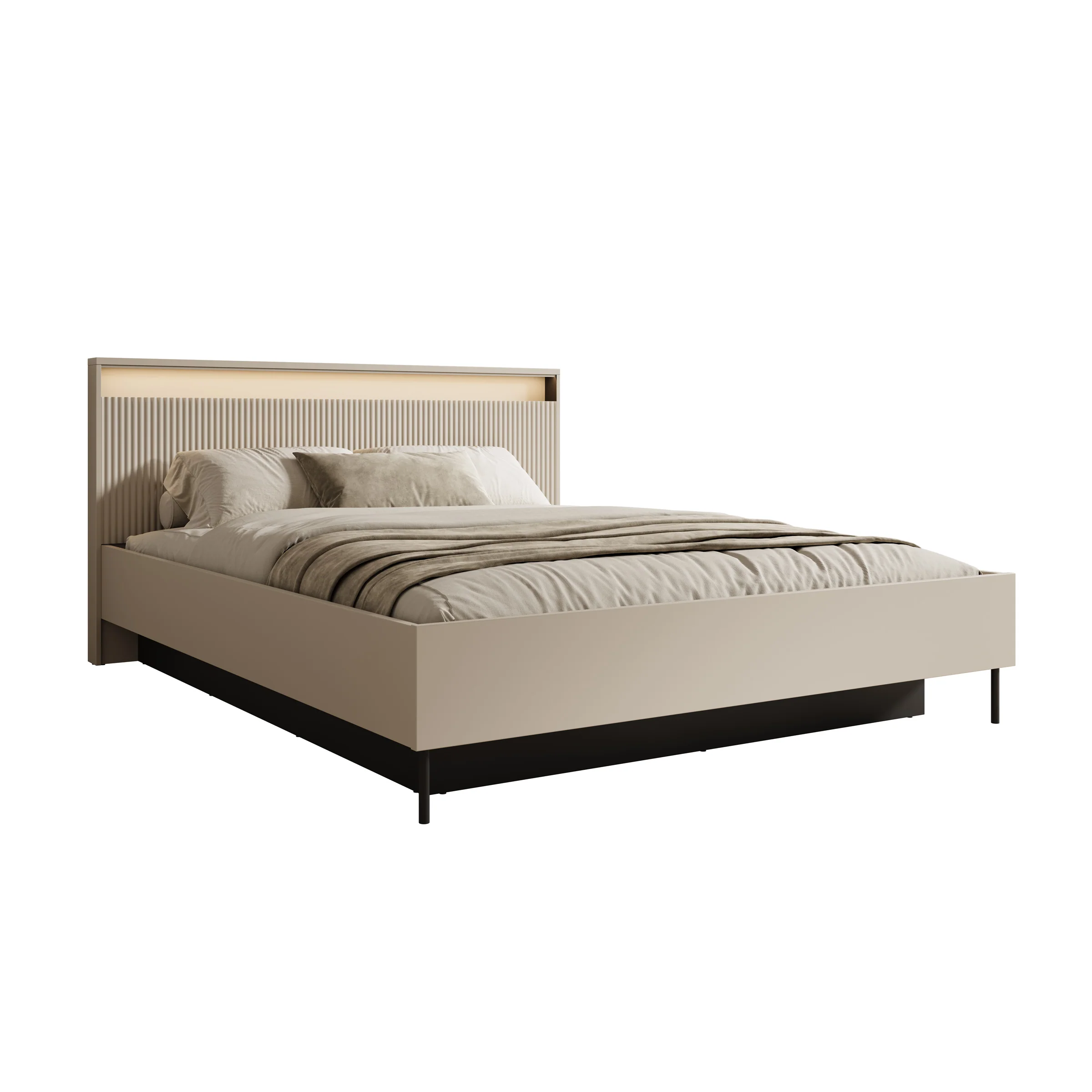 Timoteo - Tweepersoonsbed met opbergruimte - Beige - 160x200 cm - Image 5