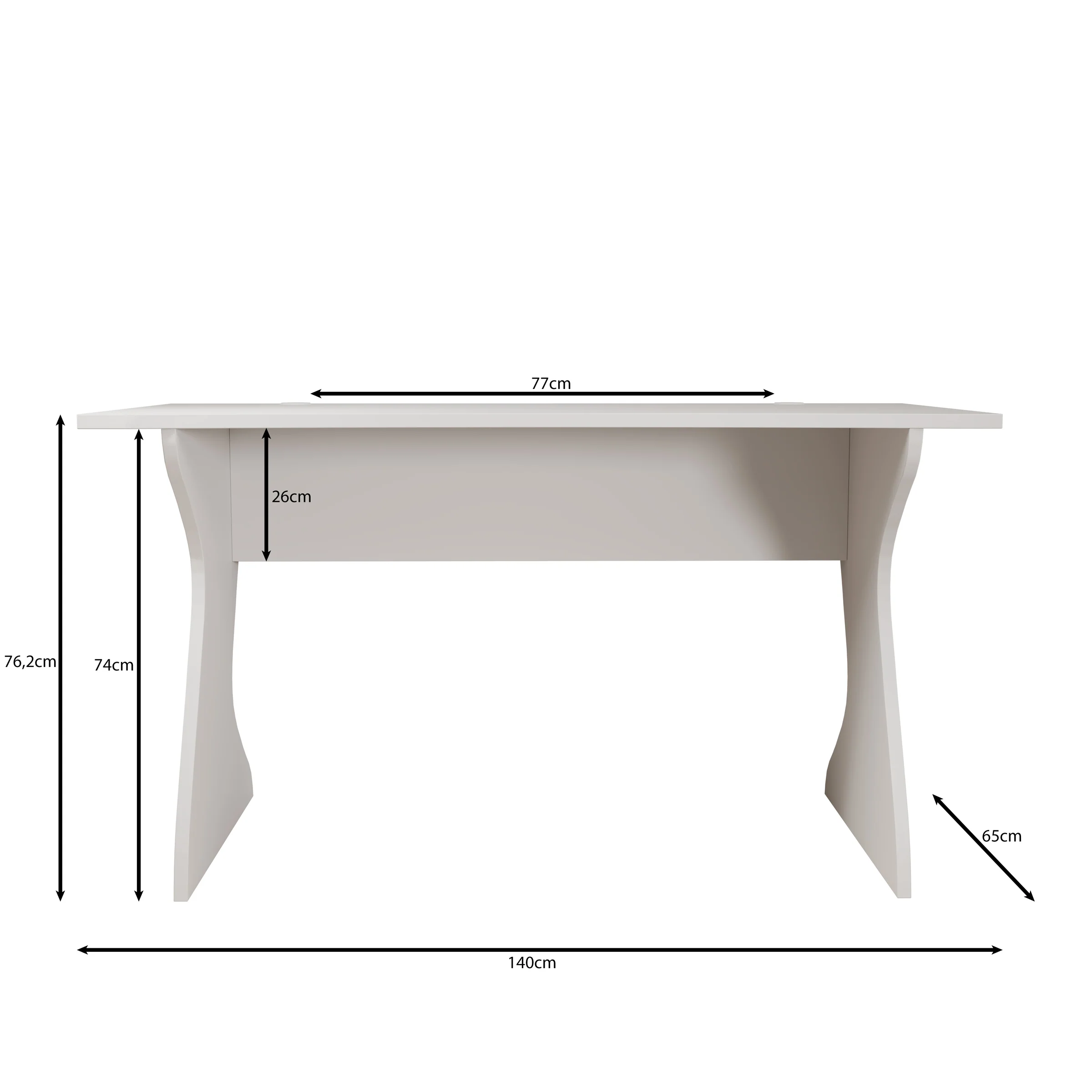 Unfold - Bureau - Wit - 140x65x76 cm - Image 5