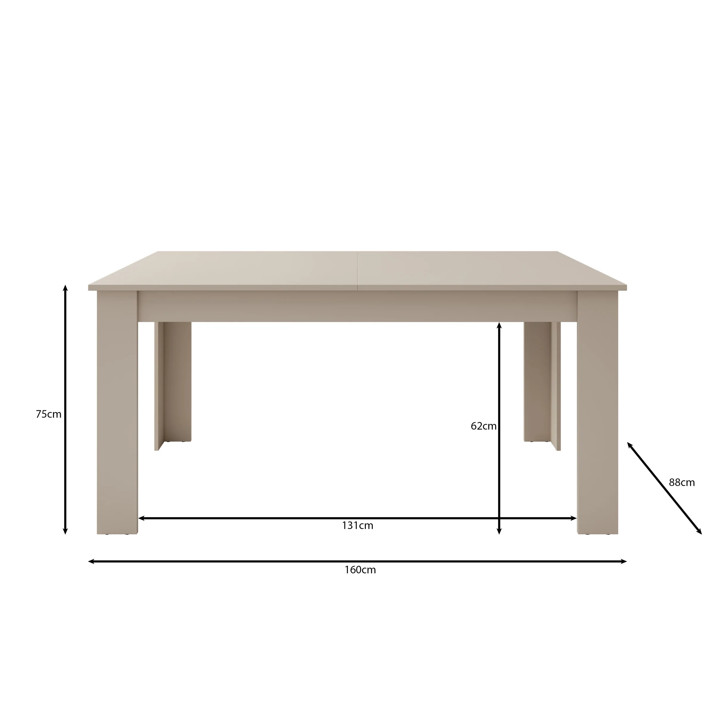 Uverta - Eetkamertafel - Beige - 166x88x75 cm - Image 6