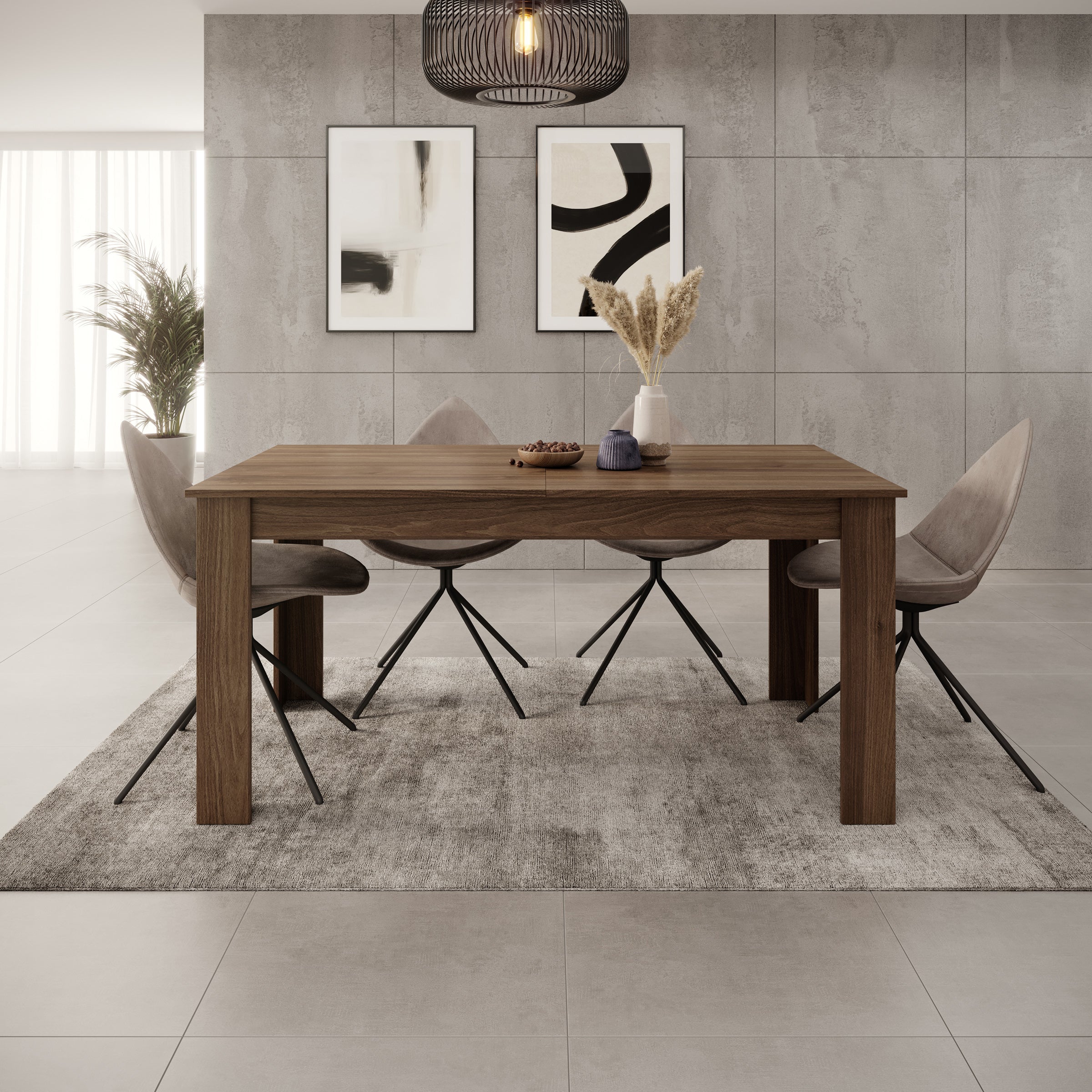 Uverta - Eetkamertafel - Donker eiken - 166x88x75 cm - Image 3