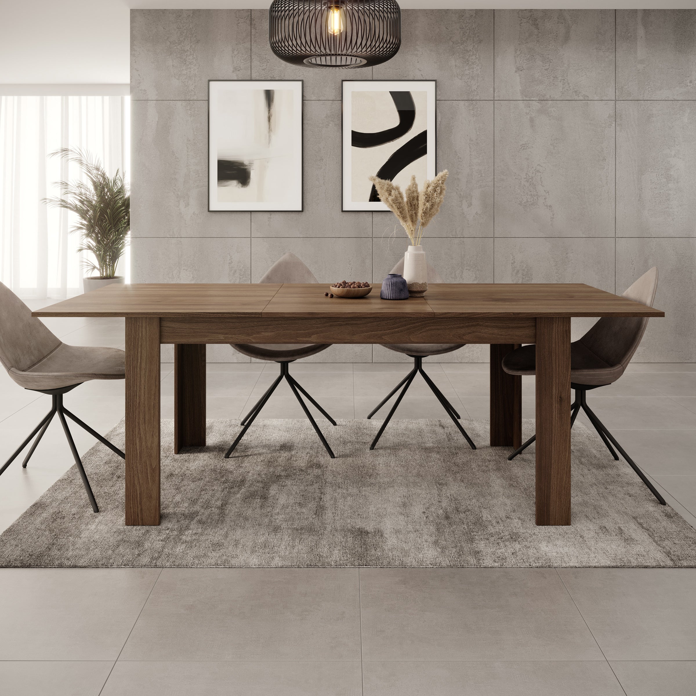 Uverta - Eetkamertafel - Donker eiken - 166x88x75 cm - Image 4