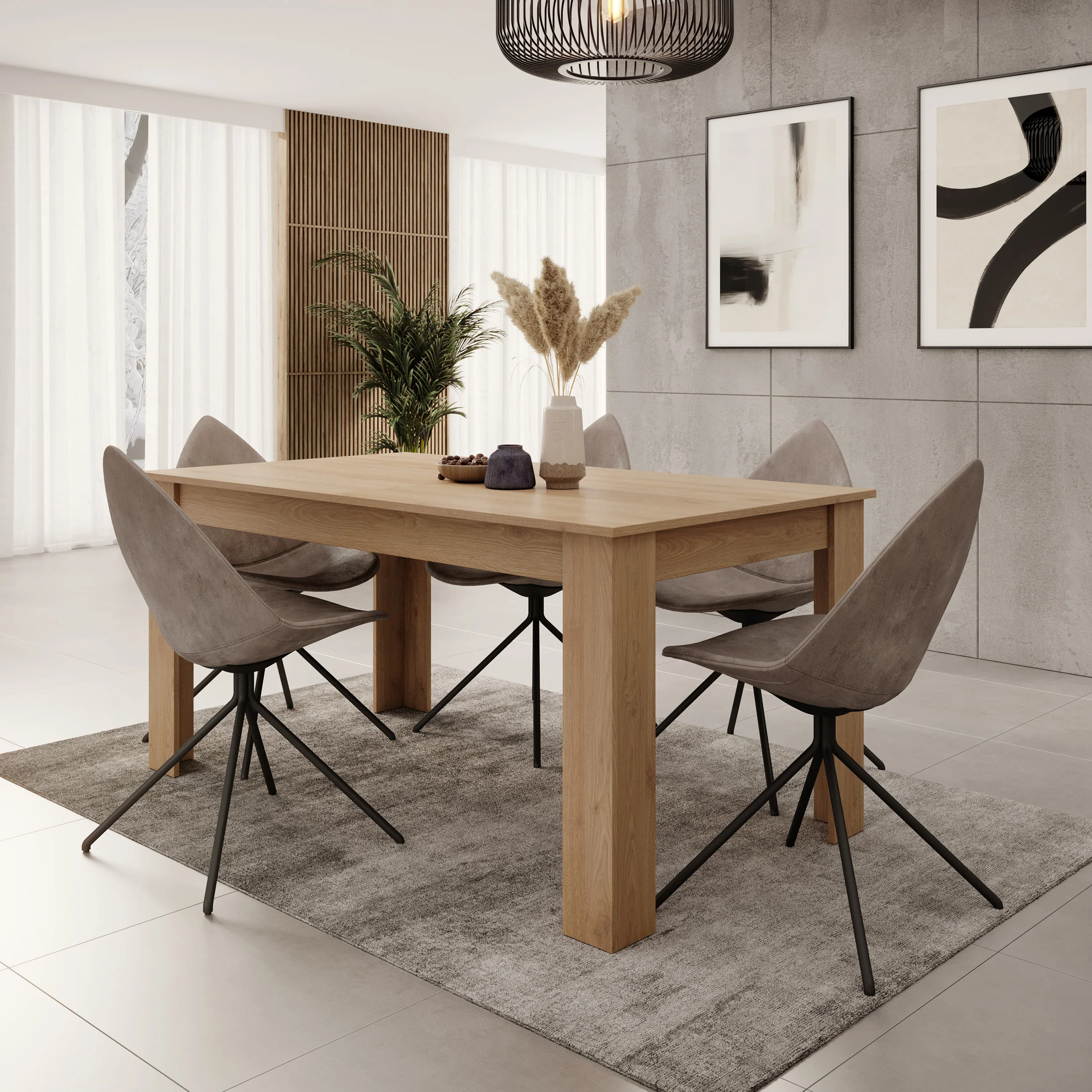 Uverta - Eetkamertafel - Licht eiken - 166x88x75 cm - Image 2