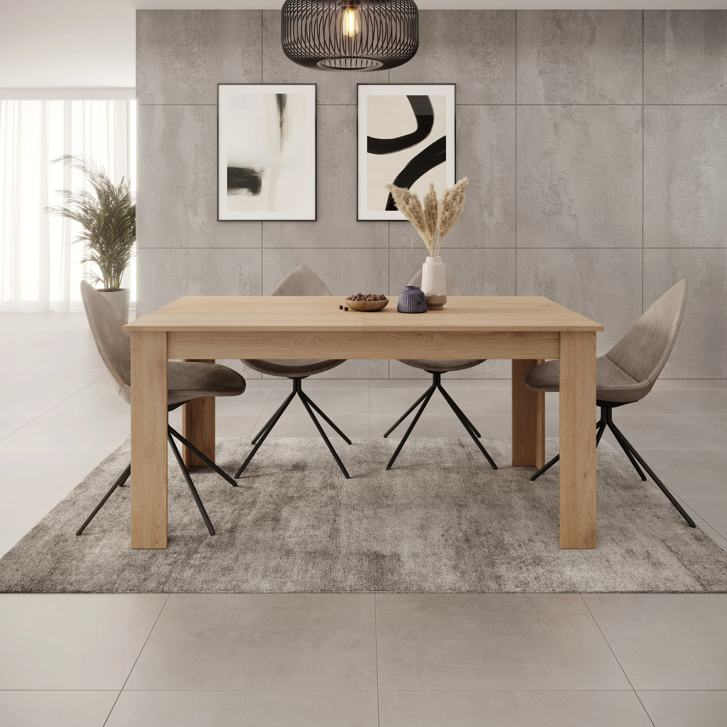 Uverta - Eetkamertafel - Licht eiken - 166x88x75 cm - Image 3