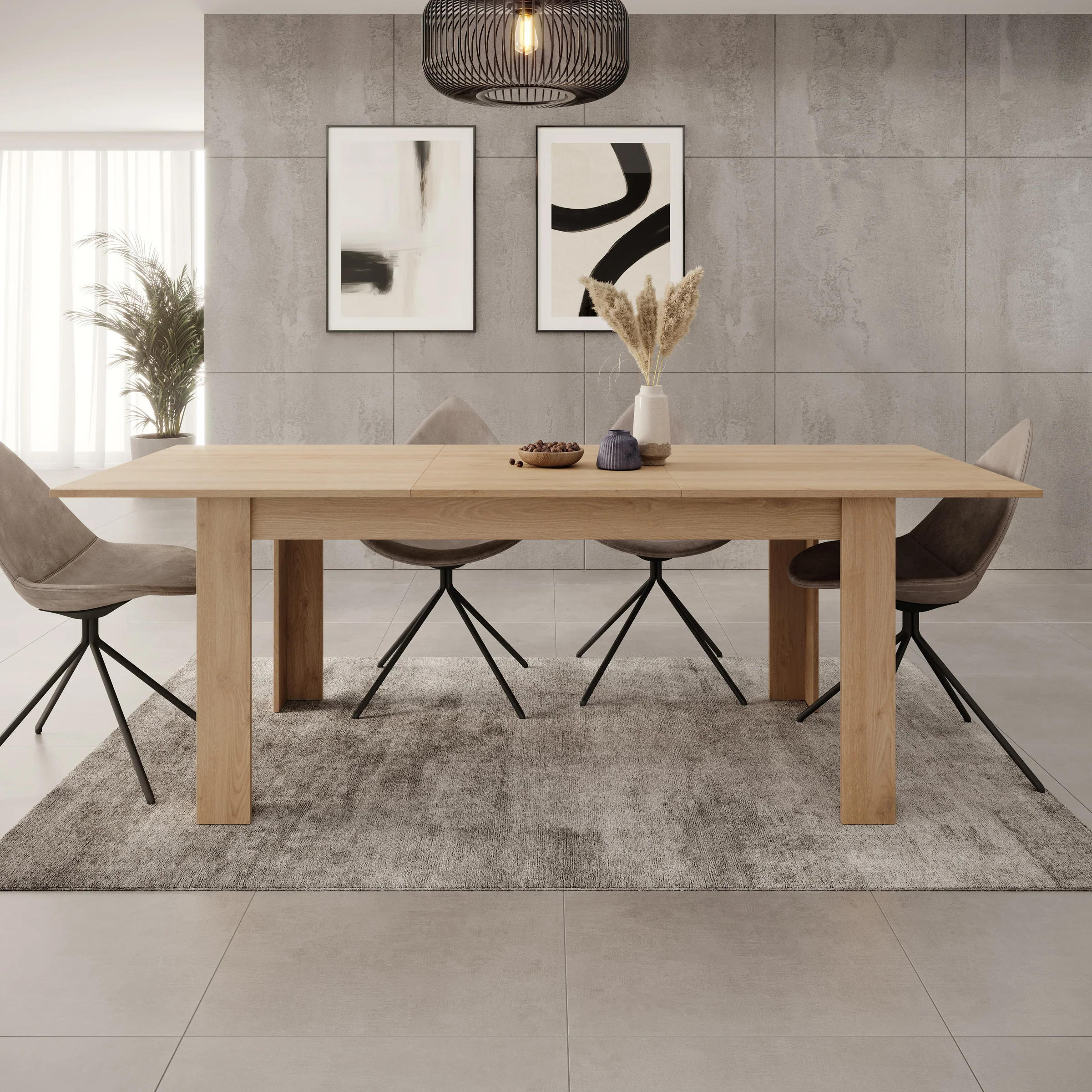 Uverta - Eetkamertafel - Licht eiken - 166x88x75 cm - Image 4