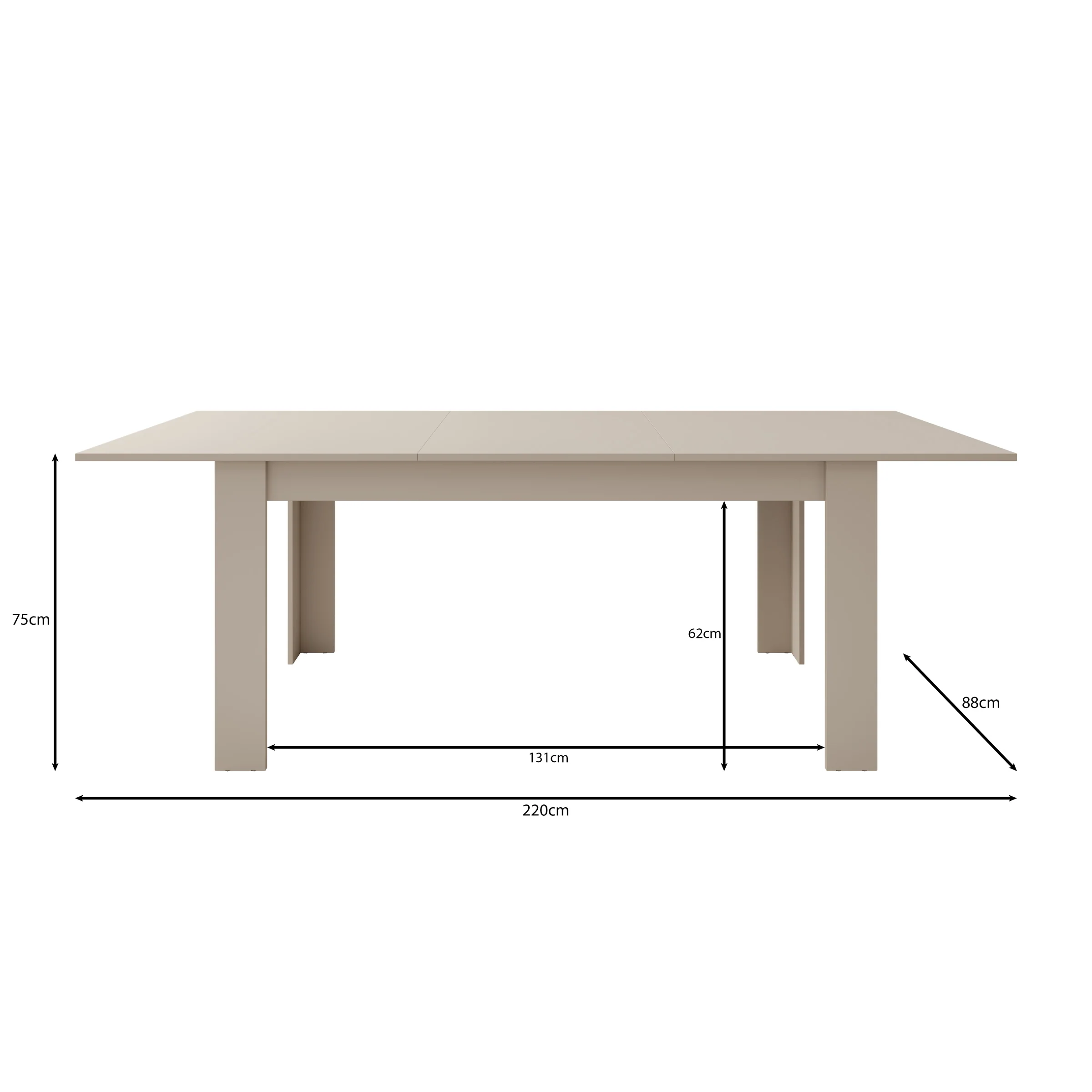 Uverta - Eetkamertafel - Licht eiken - 166x88x75 cm - Image 5