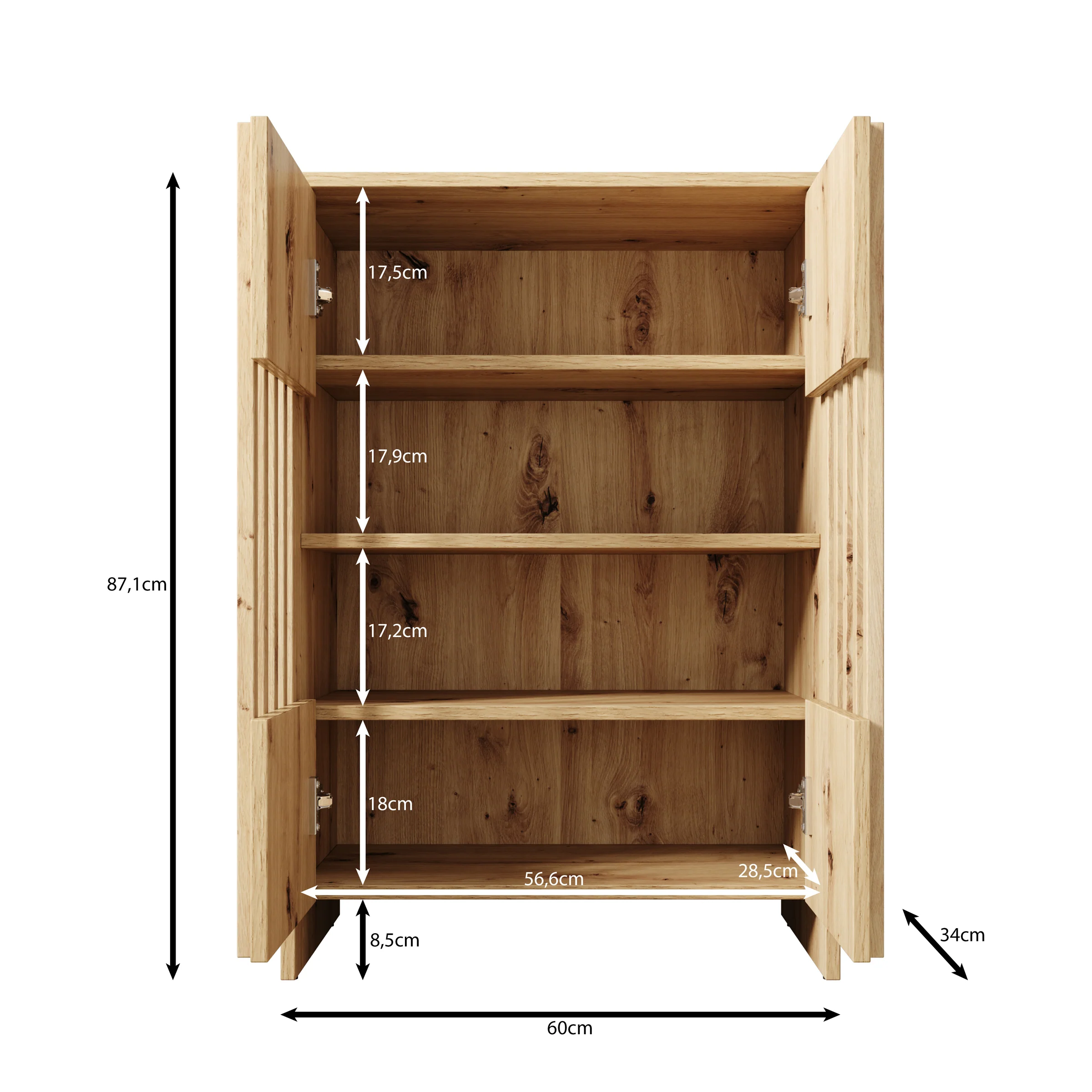 Vallée - Schoenenkast - Zwart - 60x34x87 cm - Image 6
