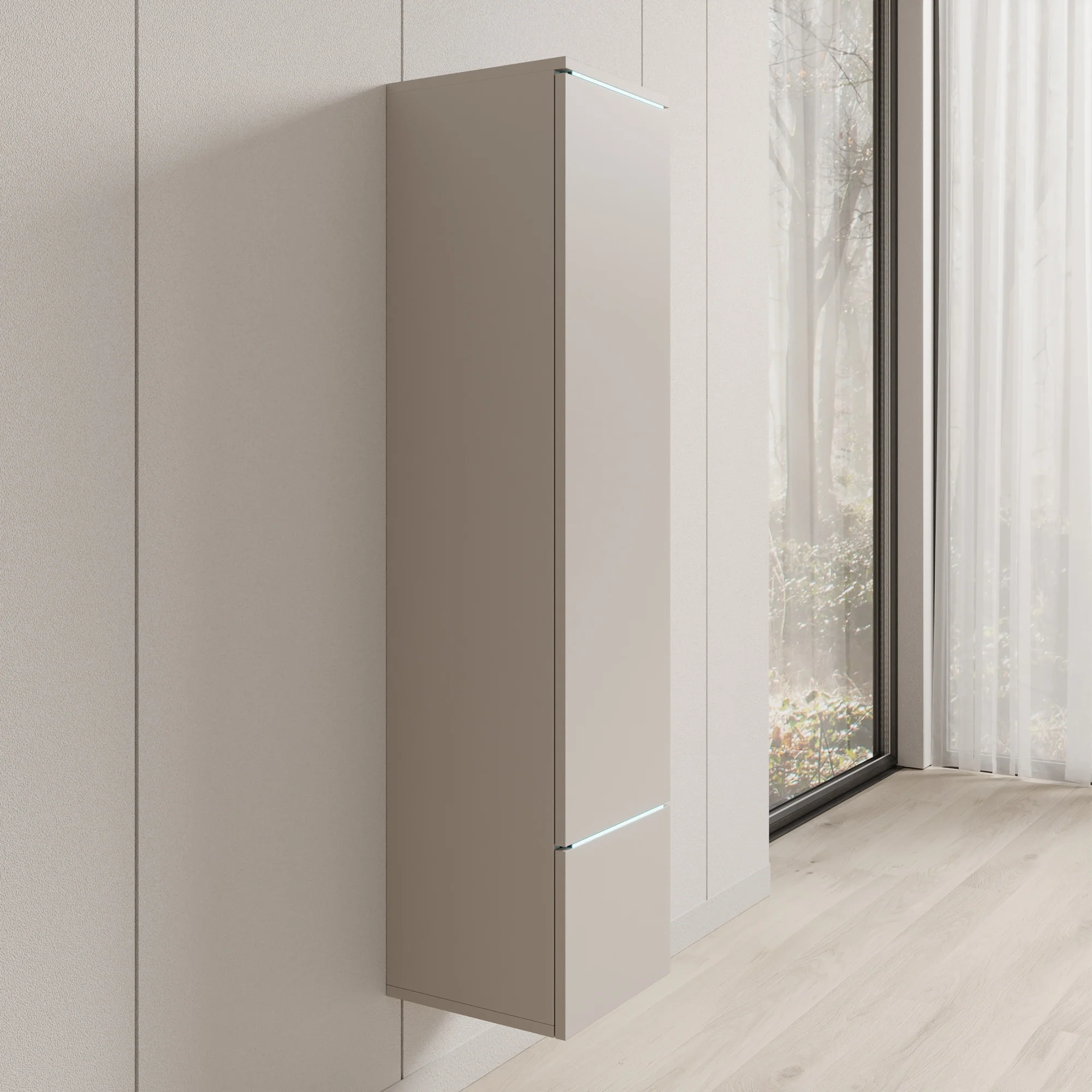 Variety - Vitrinekast met LED - Beige - 30x33x130 cm - Image 6