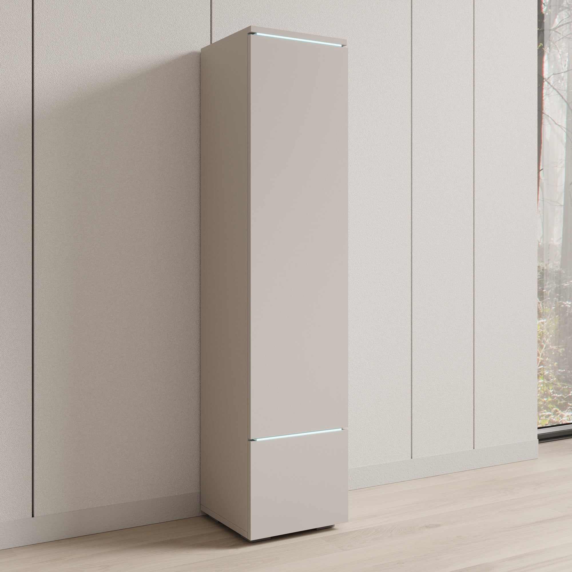 Variety - Vitrinekast met LED - Beige - 30x33x130 cm - Image 8