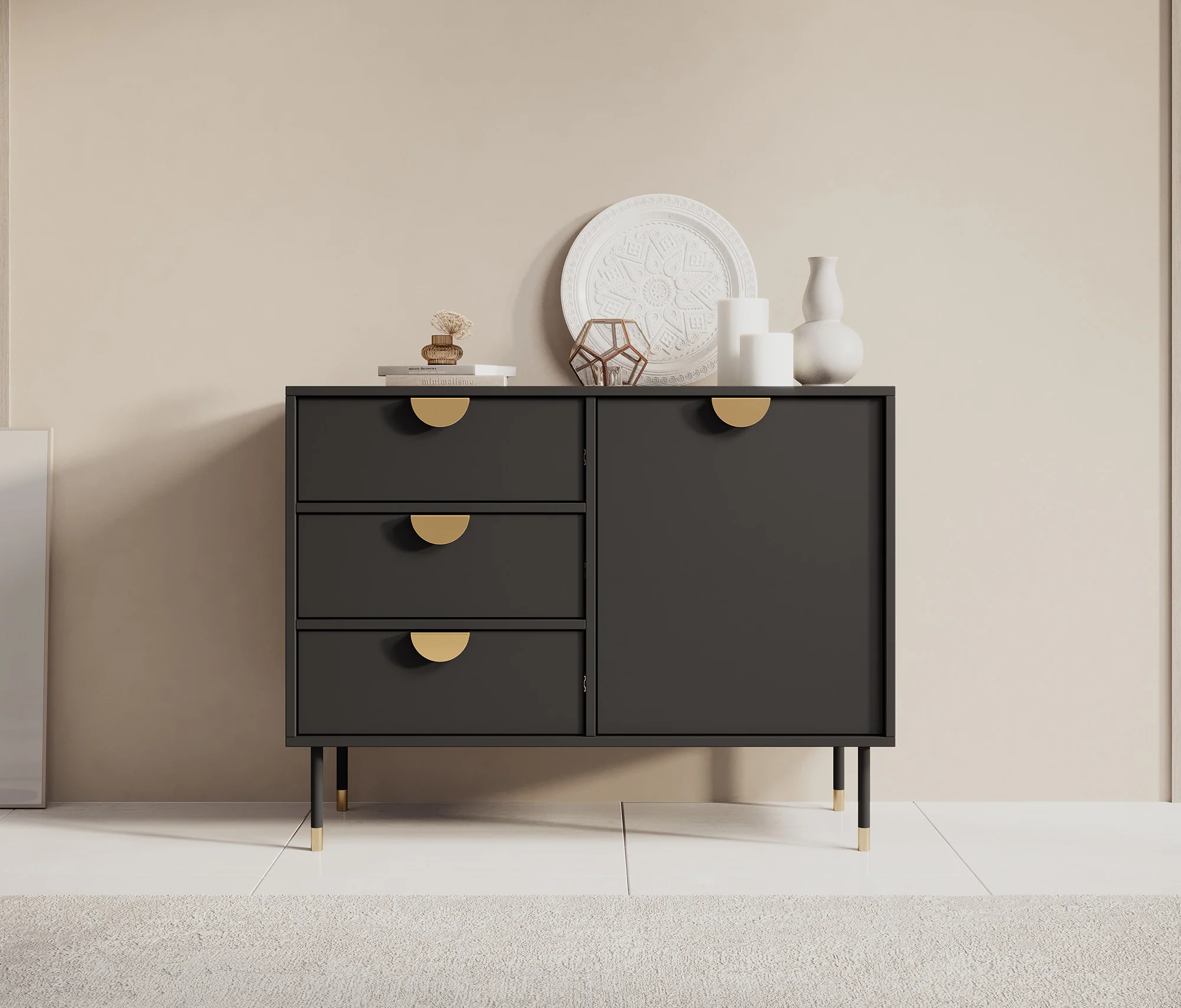Veerle - Dressoir - Zwart - 100x40x78 cm - Image 2