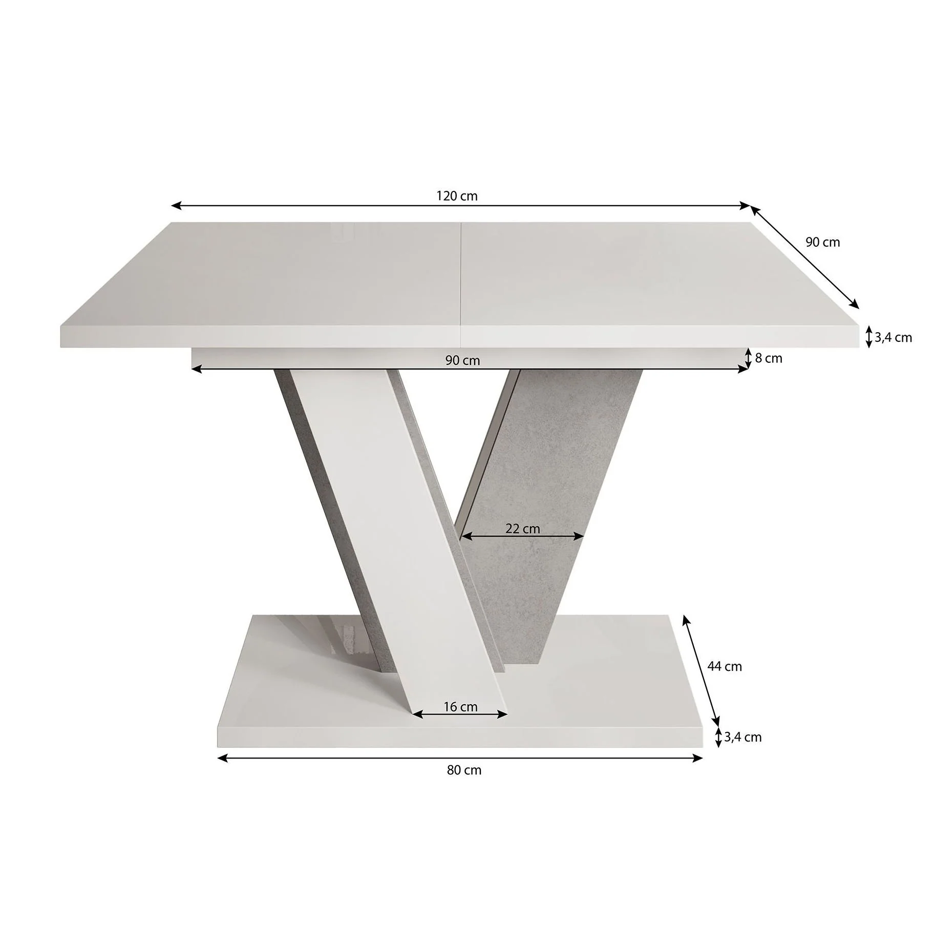 Velluto - Eetkamertafel - Eiken/zwart - 120x90x75 cm - Image 5