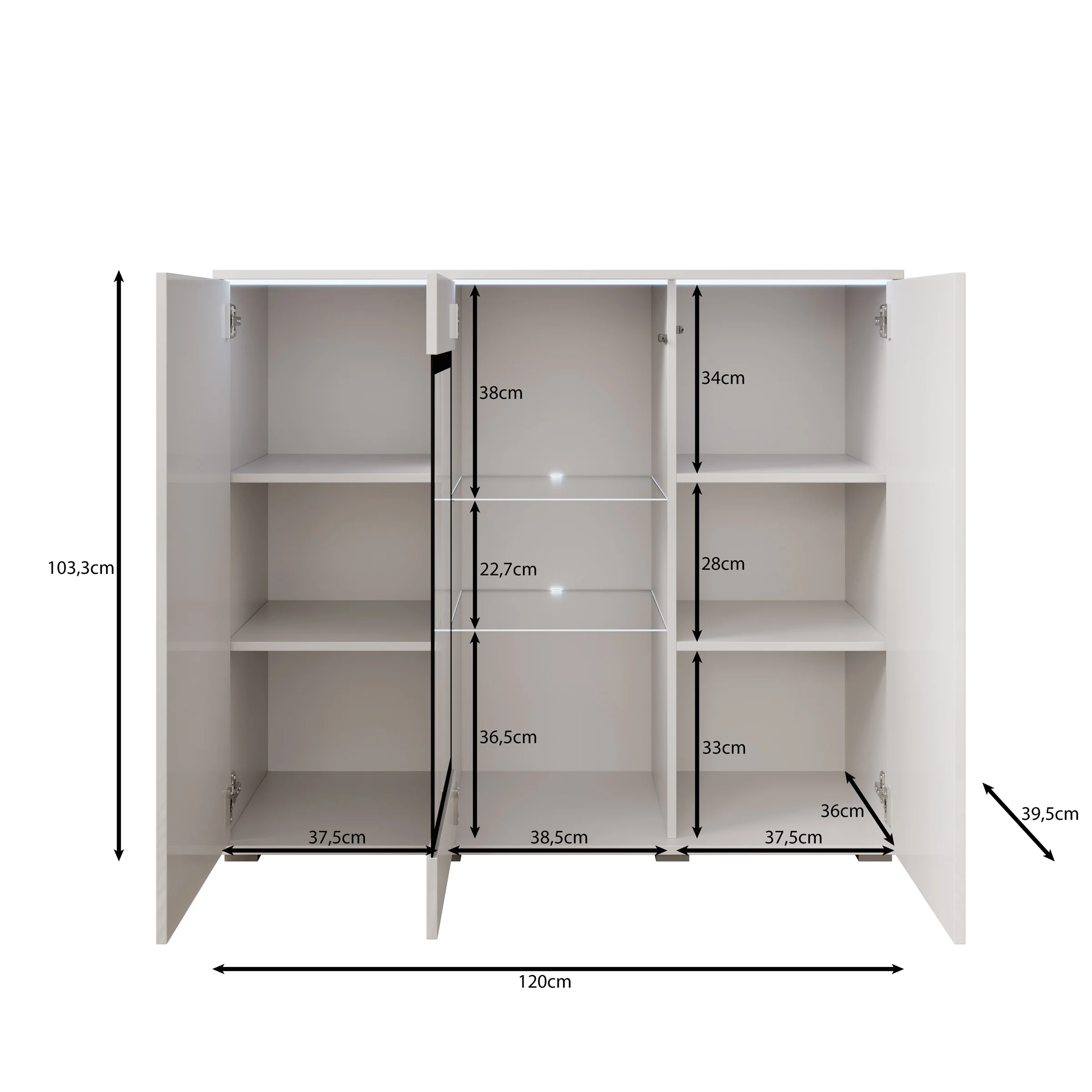 Verity 7 - Dressoir - Zwart - 120x40x103 cm - Image 6