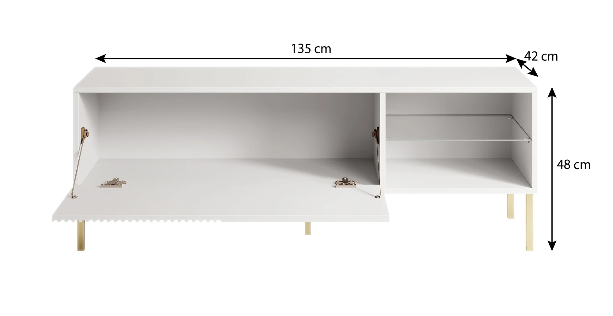 Vermont - TV-Meubel - Wit  - 135x42x48cm - Image 5