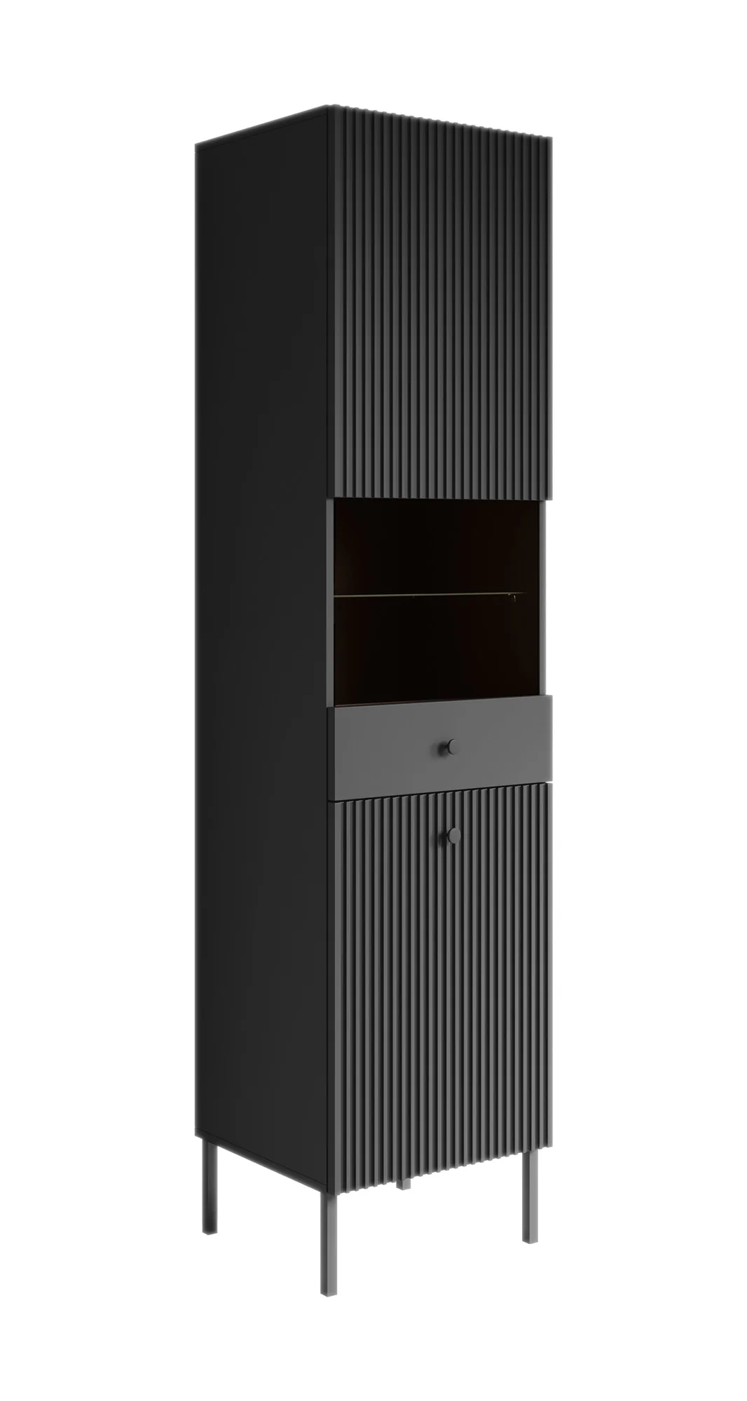 Vermont - Vitrinekast - Antraciet - 47x42x193 cm - Image 6