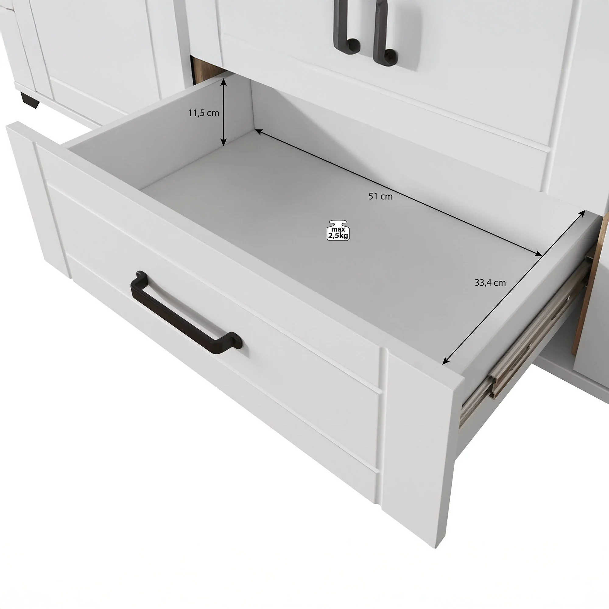 Vernon - TV-Meubel met 2 deuren - Wit/eiken - 161 cm - Image 5