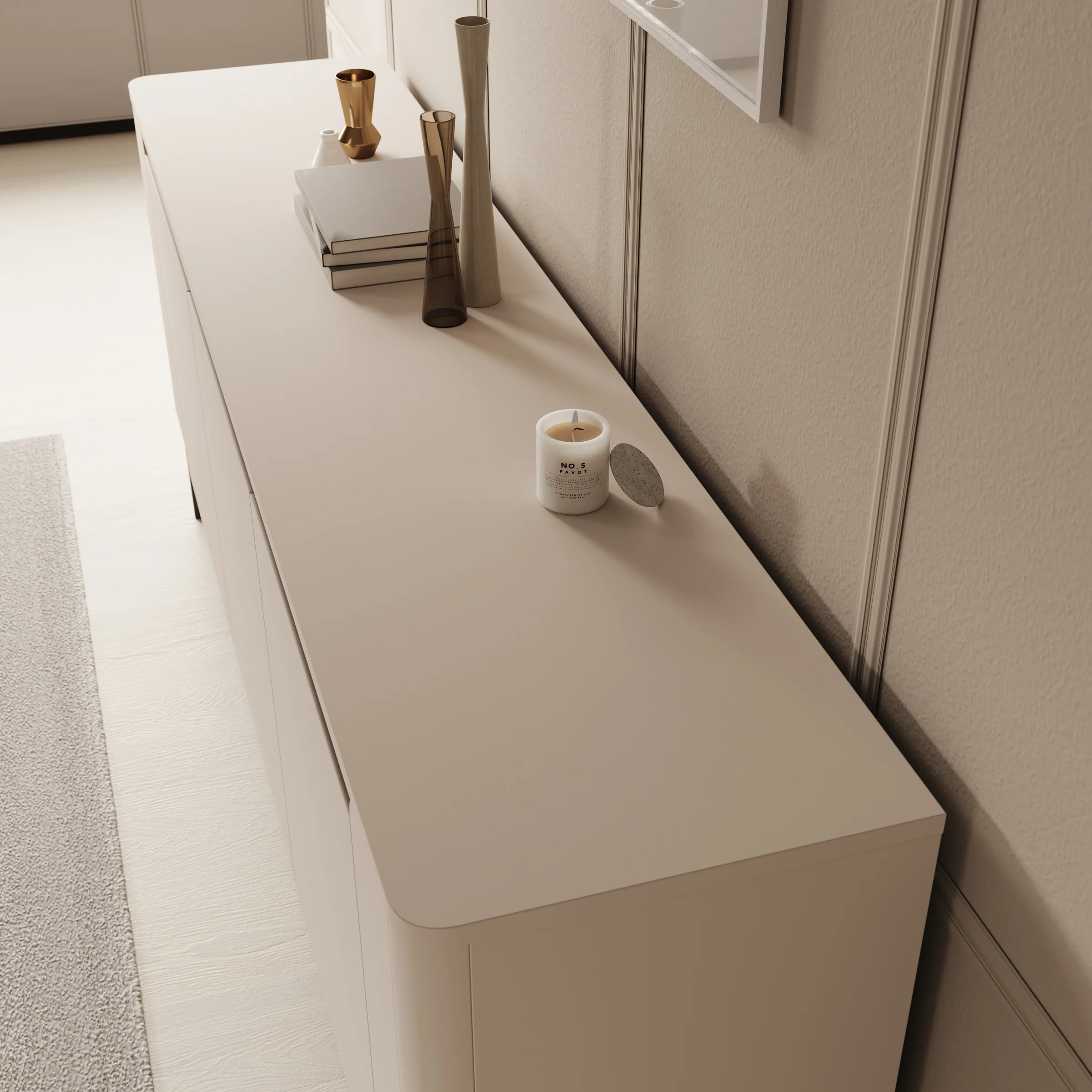 Vexon - Dressoir met lades  - Beige/Zwart - 205x45x78 cm - Image 5