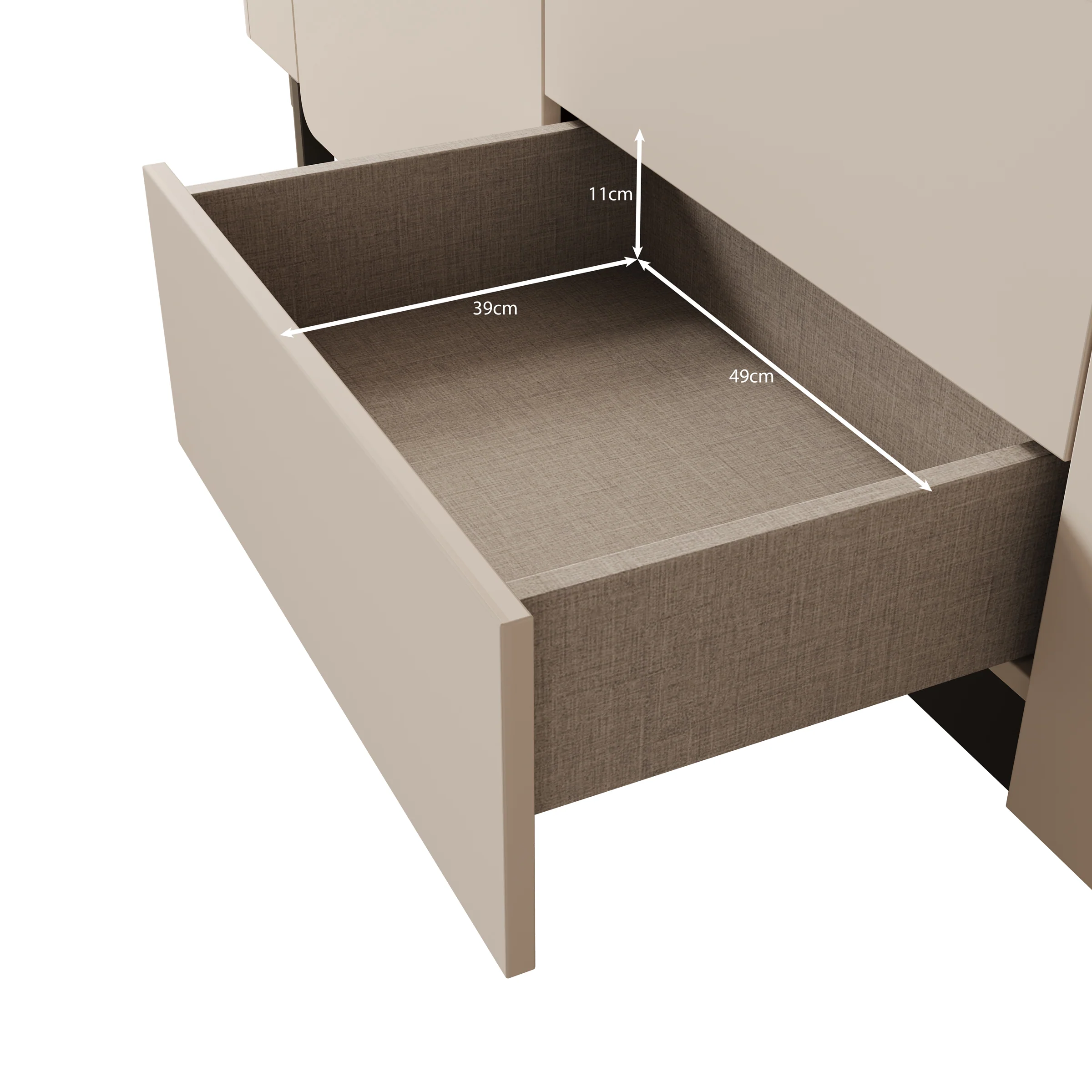 Vexon - Dressoir met lades  - Beige/Zwart - 205x45x78 cm - Image 7