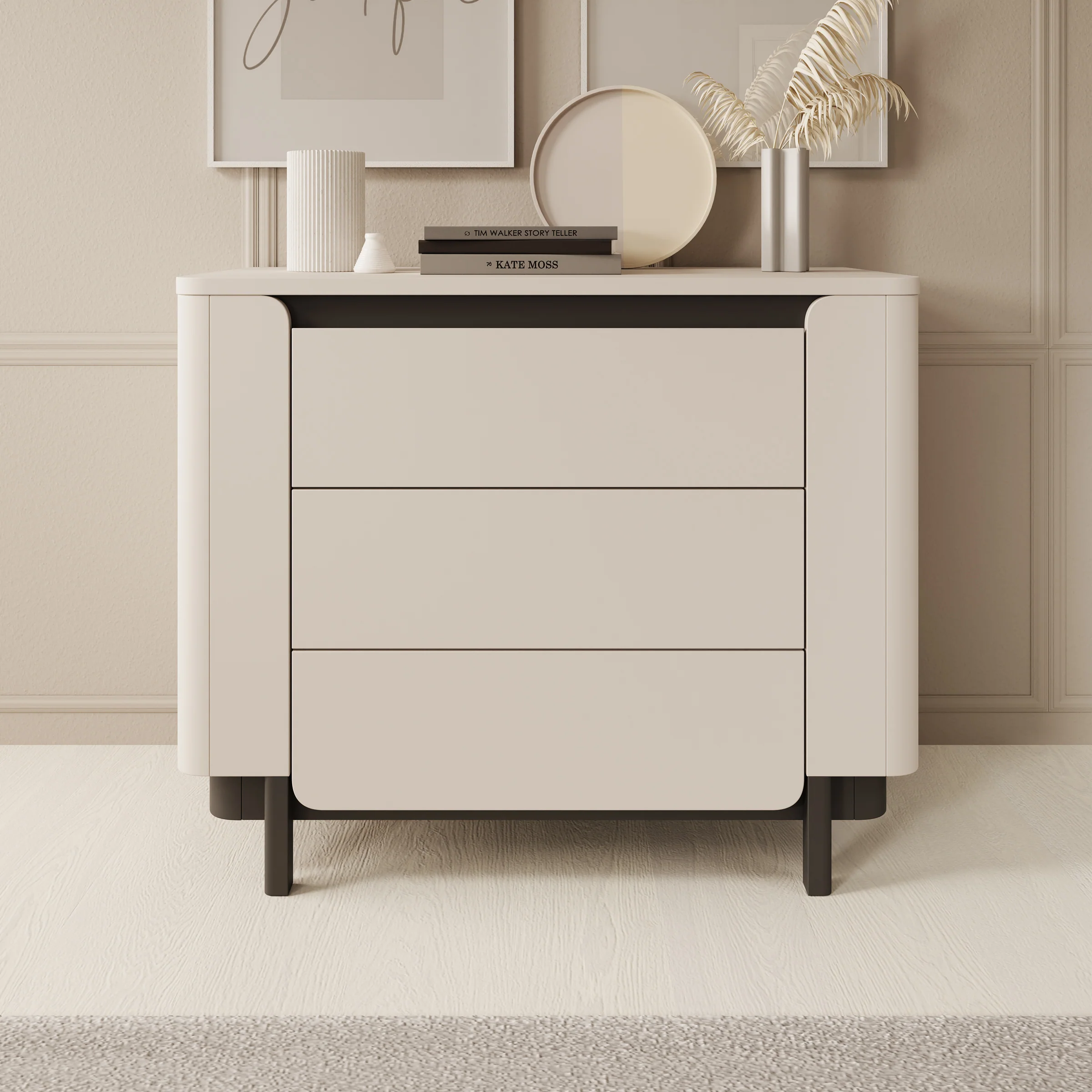 Vexon - Ladekast - Beige/Zwart - 96x45x78 cm - Image 3