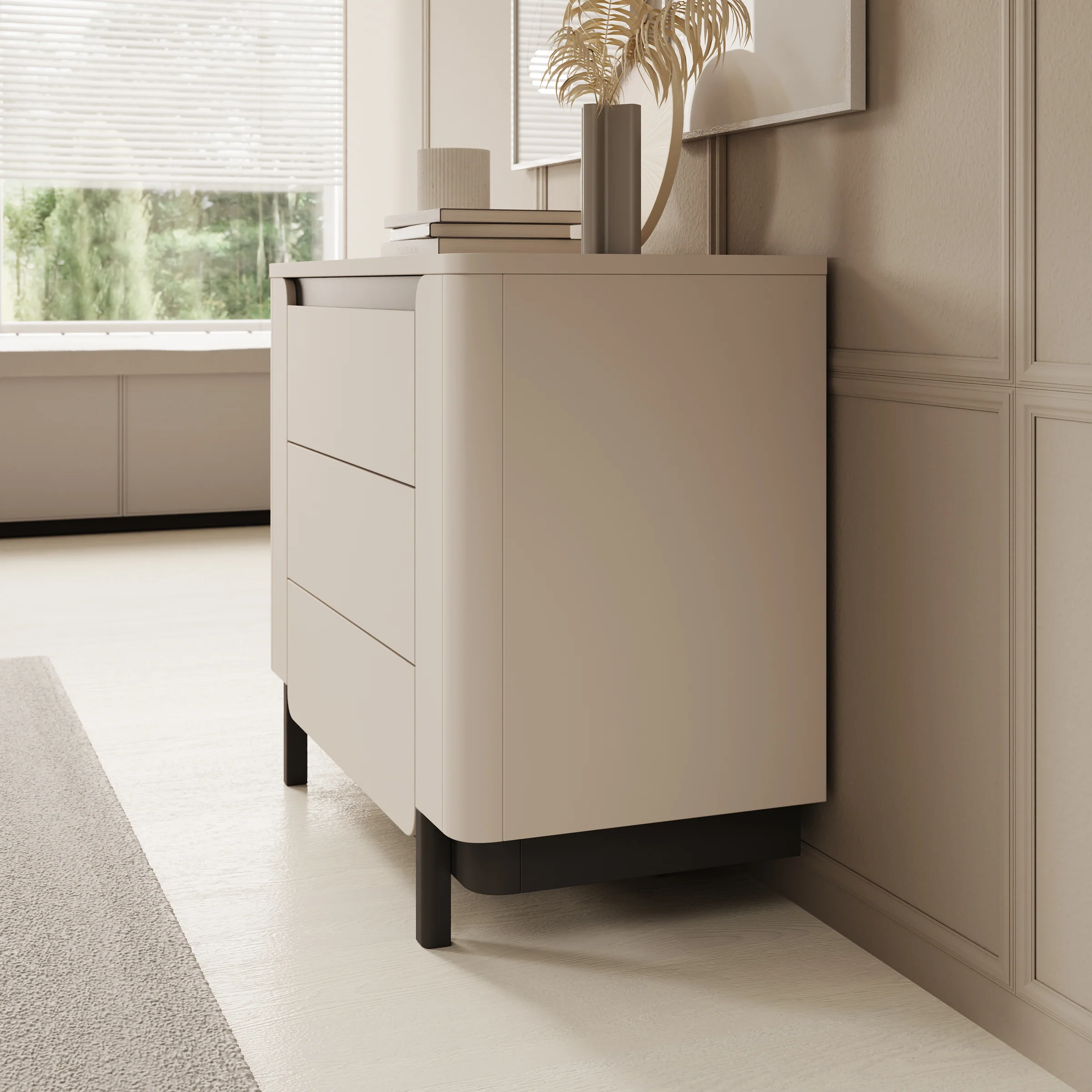 Vexon - Ladekast - Beige/Zwart - 96x45x78 cm - Image 4
