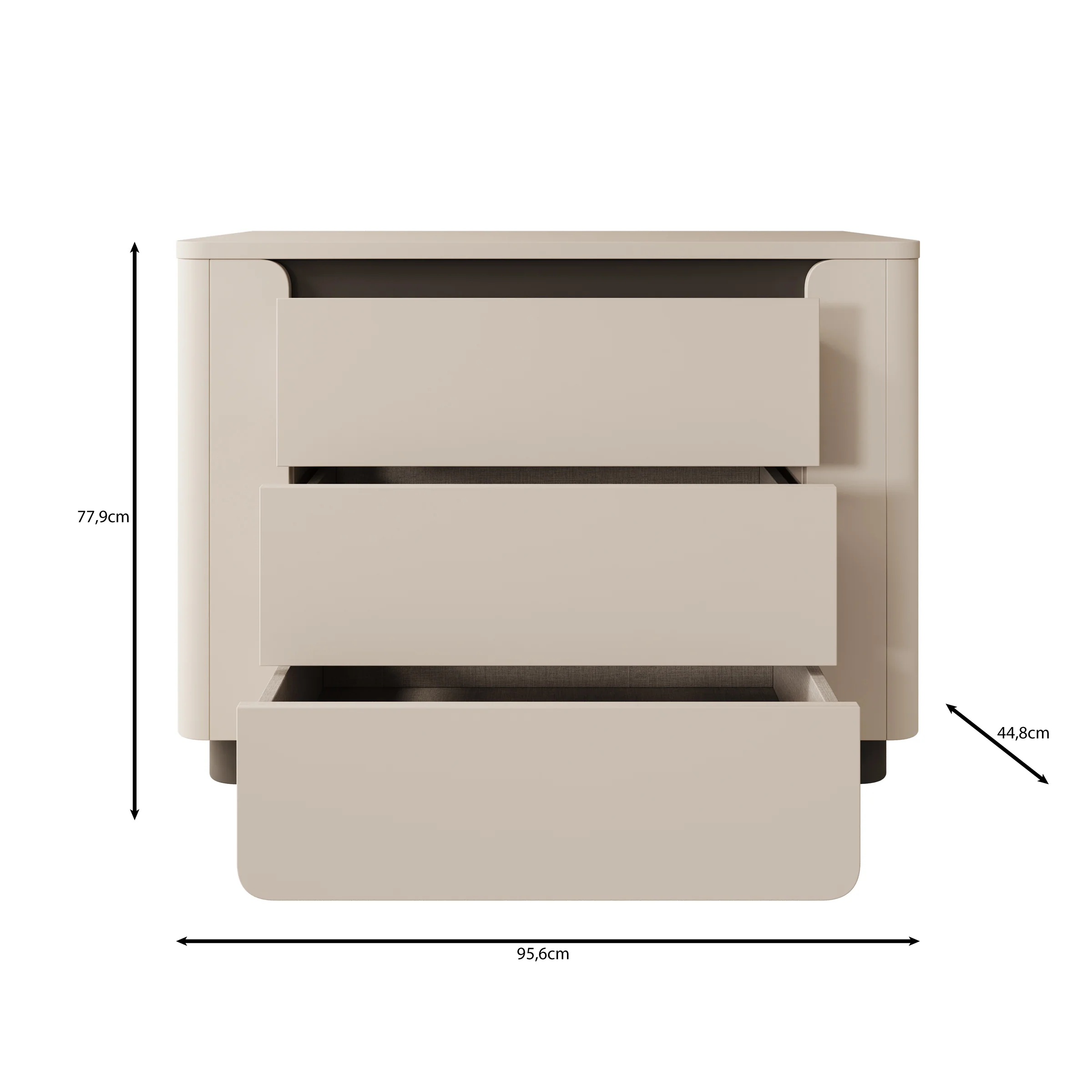 Vexon - Ladekast - Beige/Zwart - 96x45x78 cm - Image 6