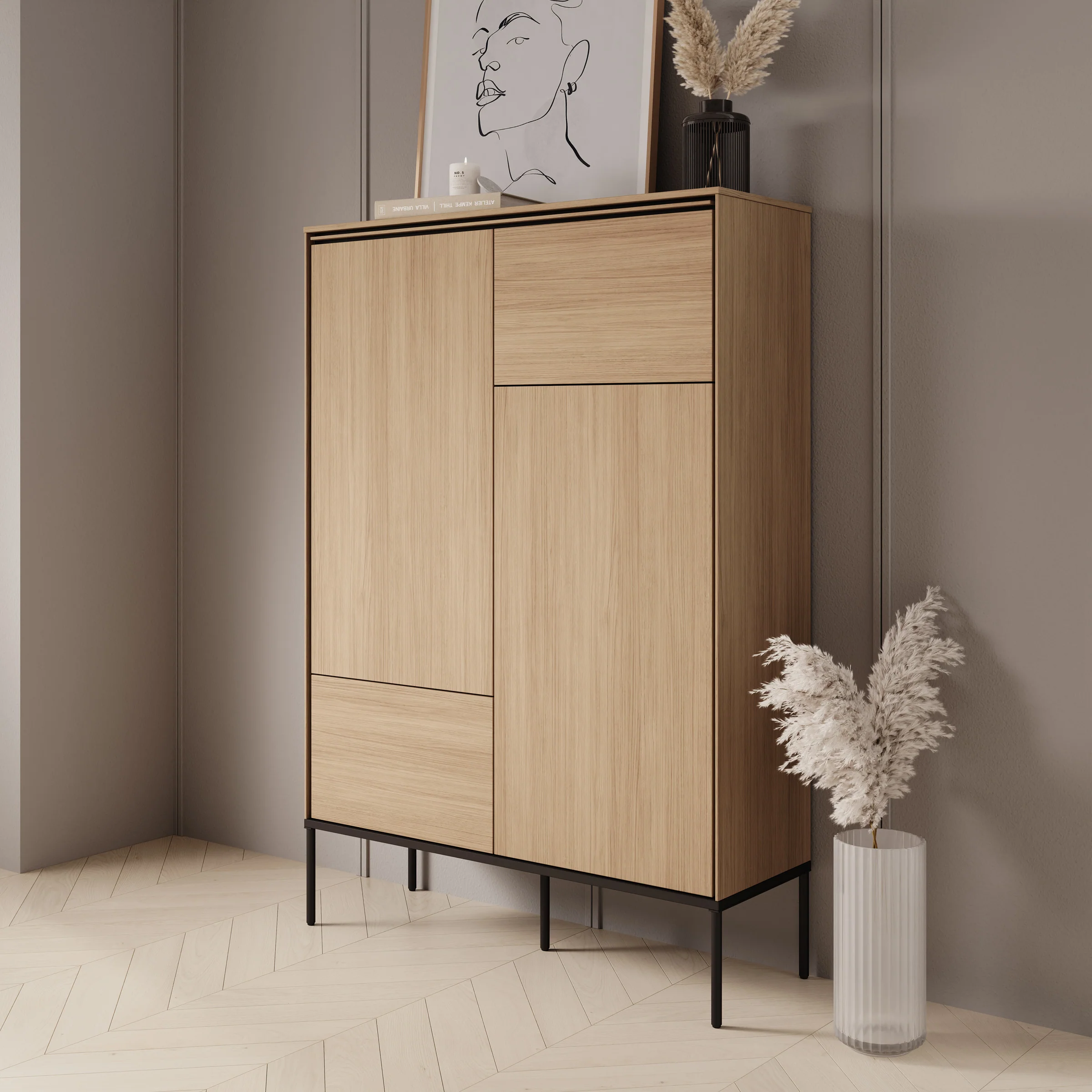 Vicious - Dressoir - Eiken - 98x34x142 cm