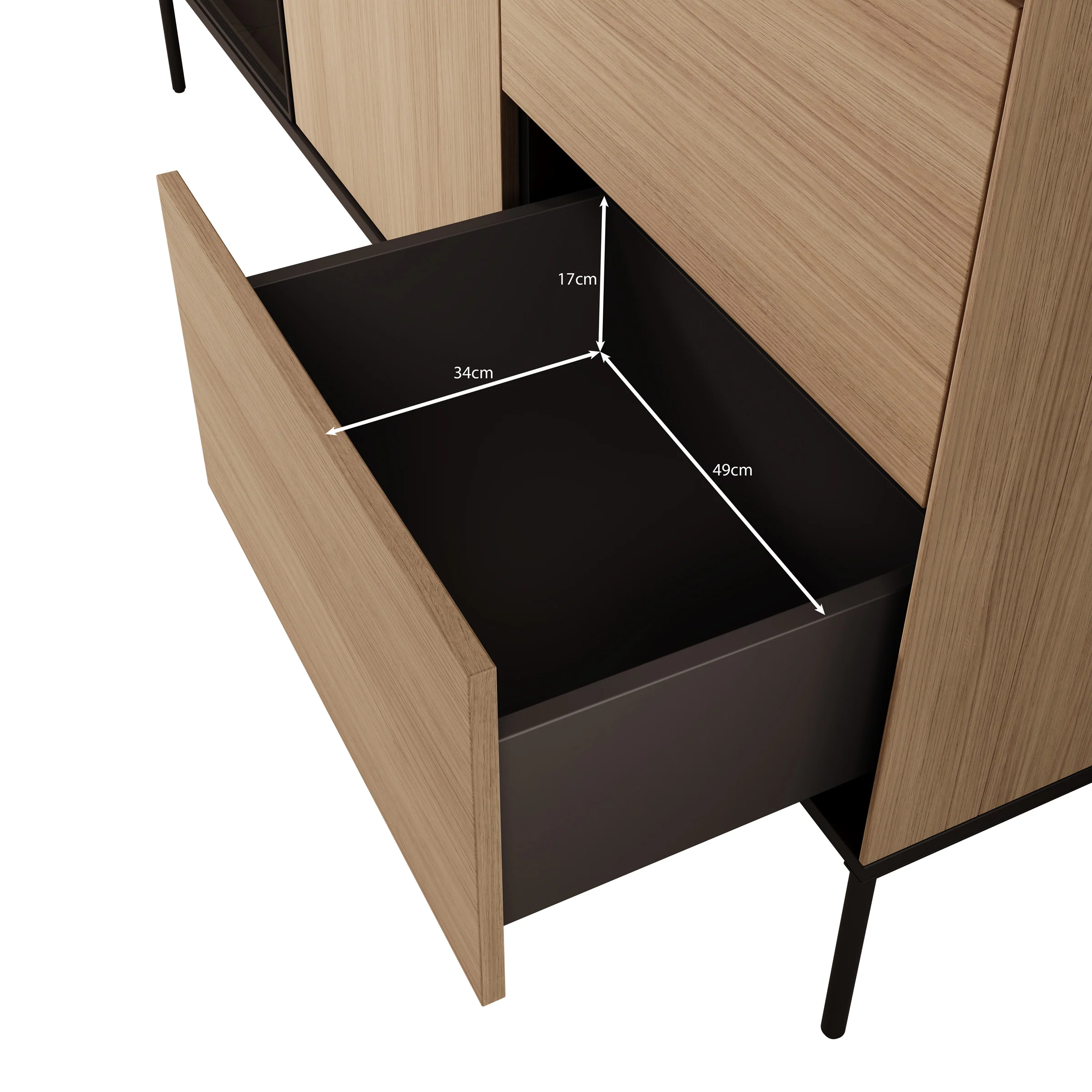 Vicious - Dressoir met LED - Eiken - 167x41x85 cm - Image 6