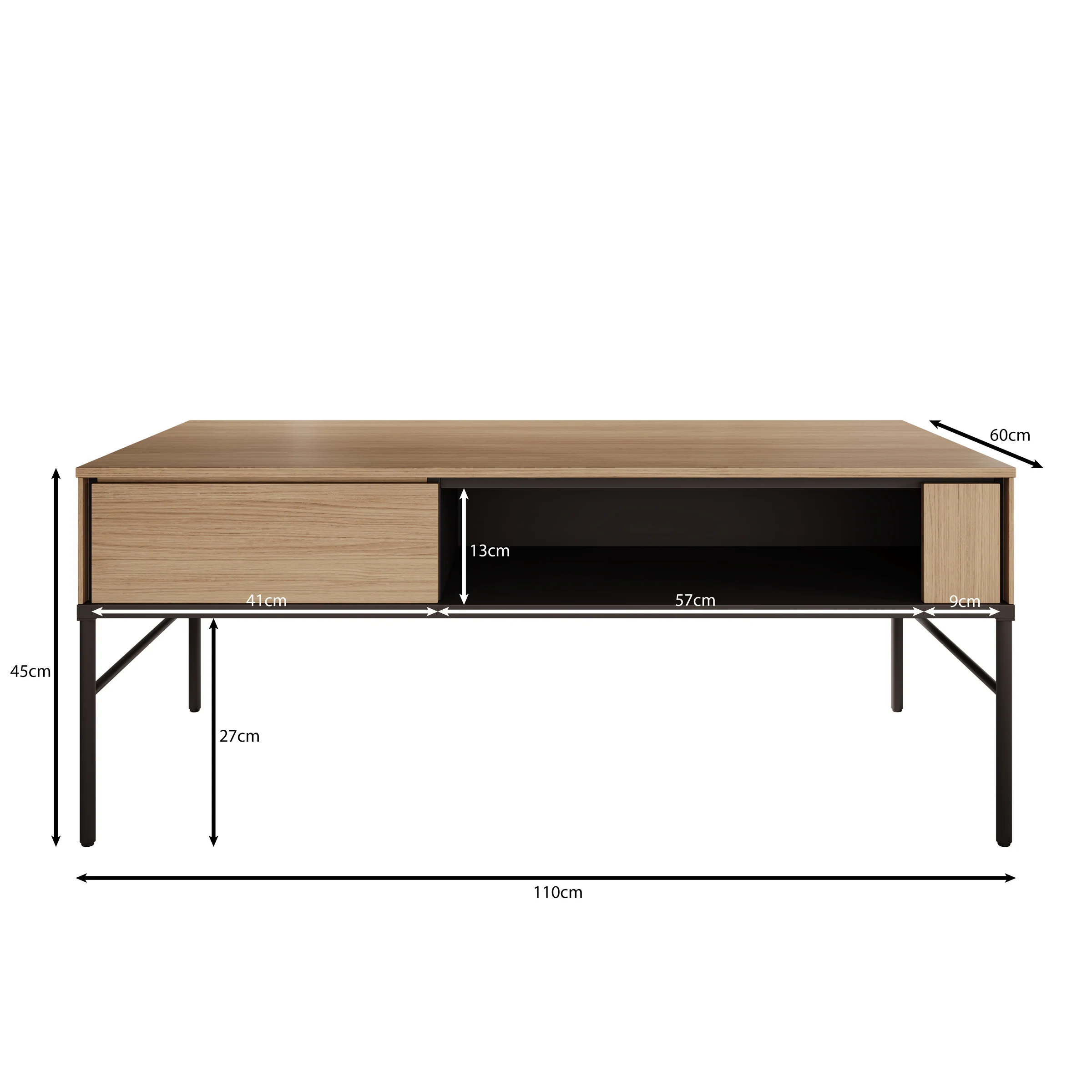 Vicious - Salontafel - Eiken - 110x60x45 cm - Image 3