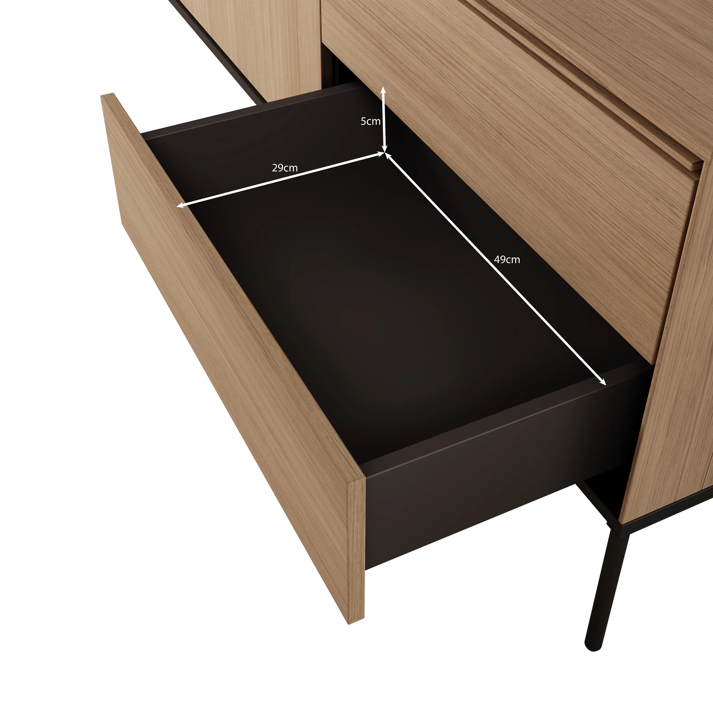 Vicious - TV-Meubel met LED - Eiken - 197x41x62 cm - Image 6