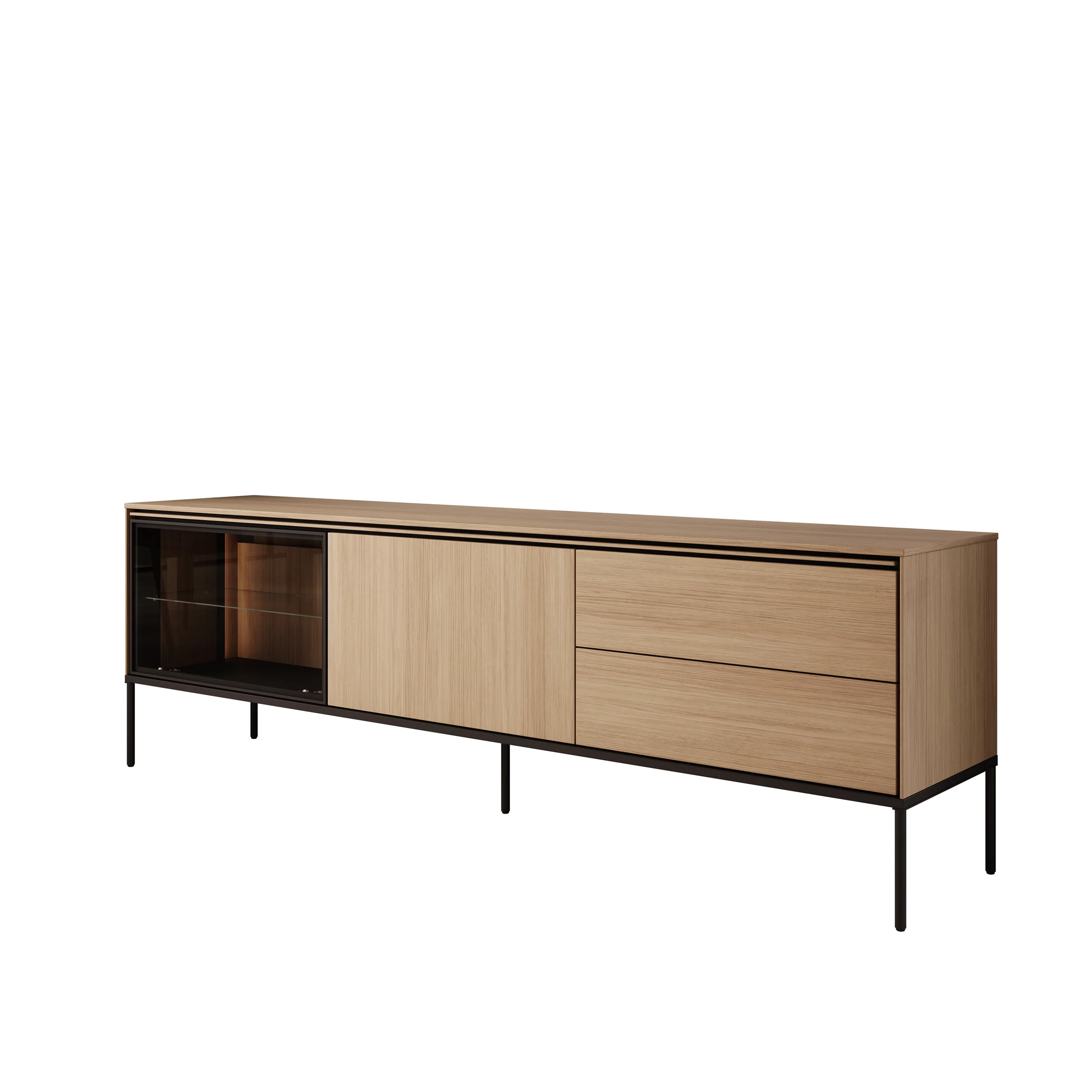 Vicious - TV-Meubel met LED - Eiken - 197x41x62 cm - Image 7