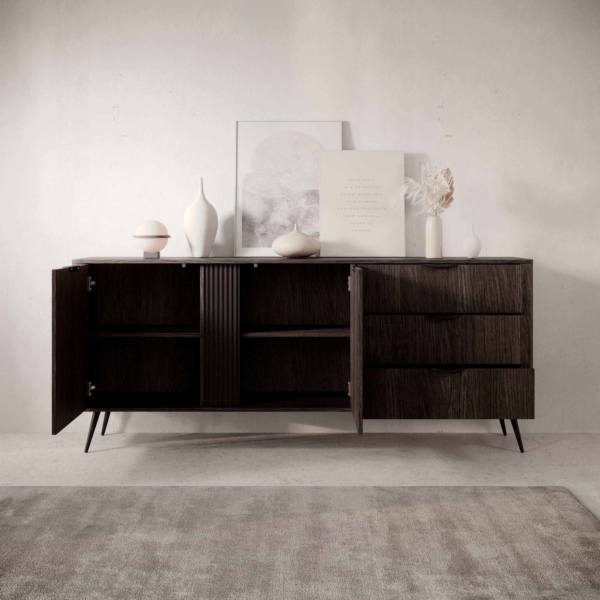 Victoria - Dressoir - Donker eiken - 195x38x81 cm - Image 2