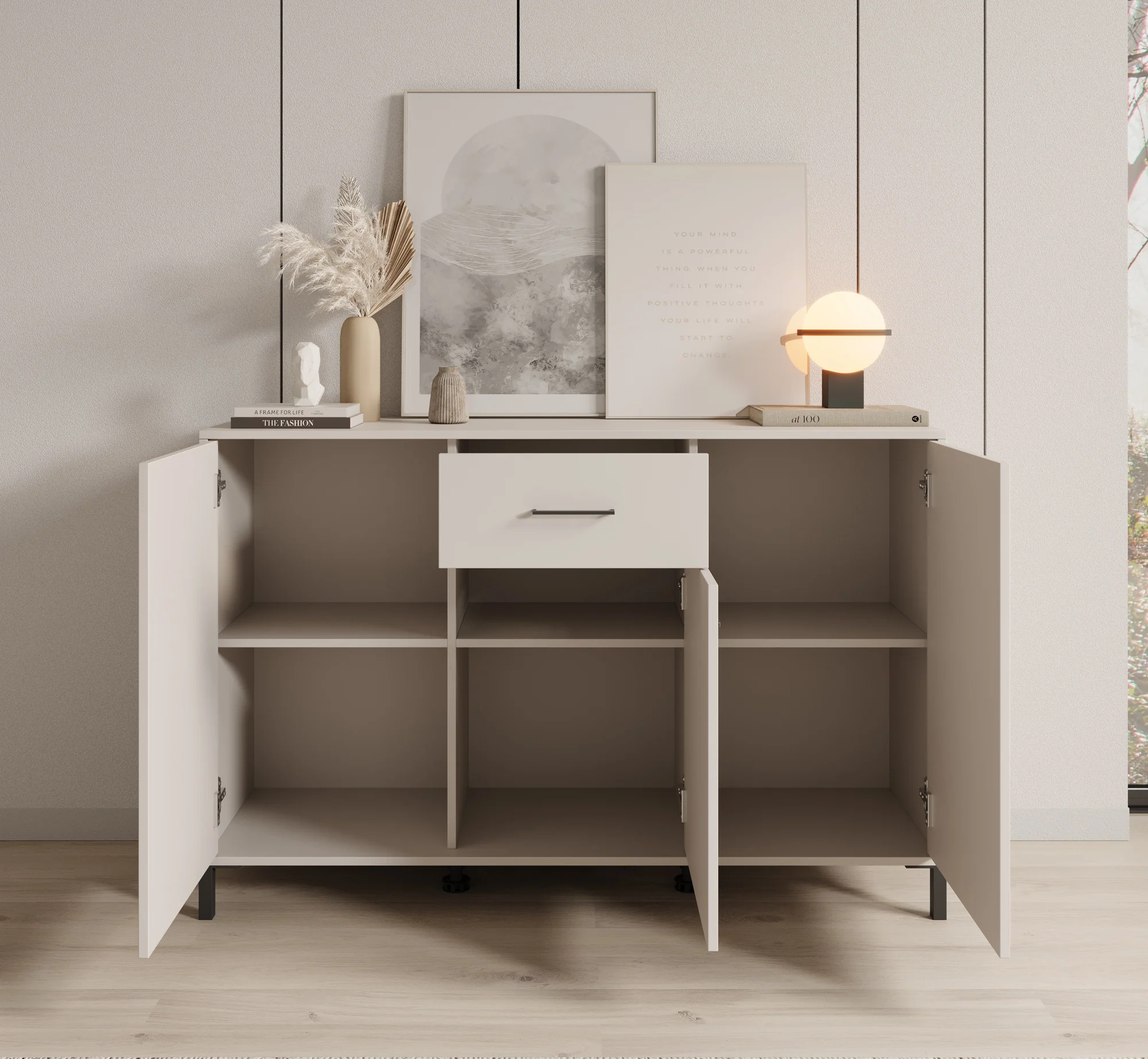 Vidor 1 - Dressoir - Beige - 138x40x90 cm - Image 3