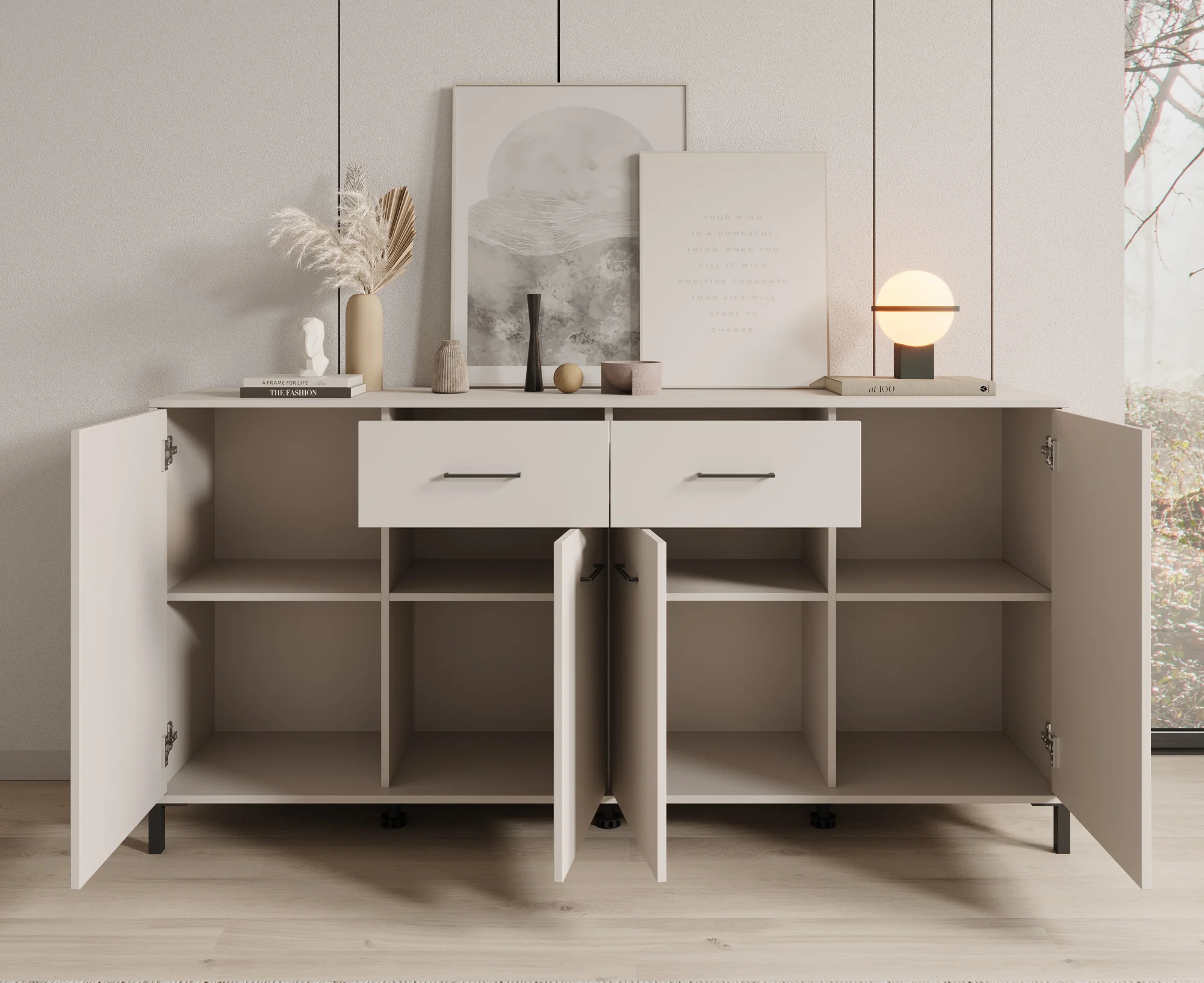 Vidor - Dressoir - Beige - 183x40x90 cm - Image 3