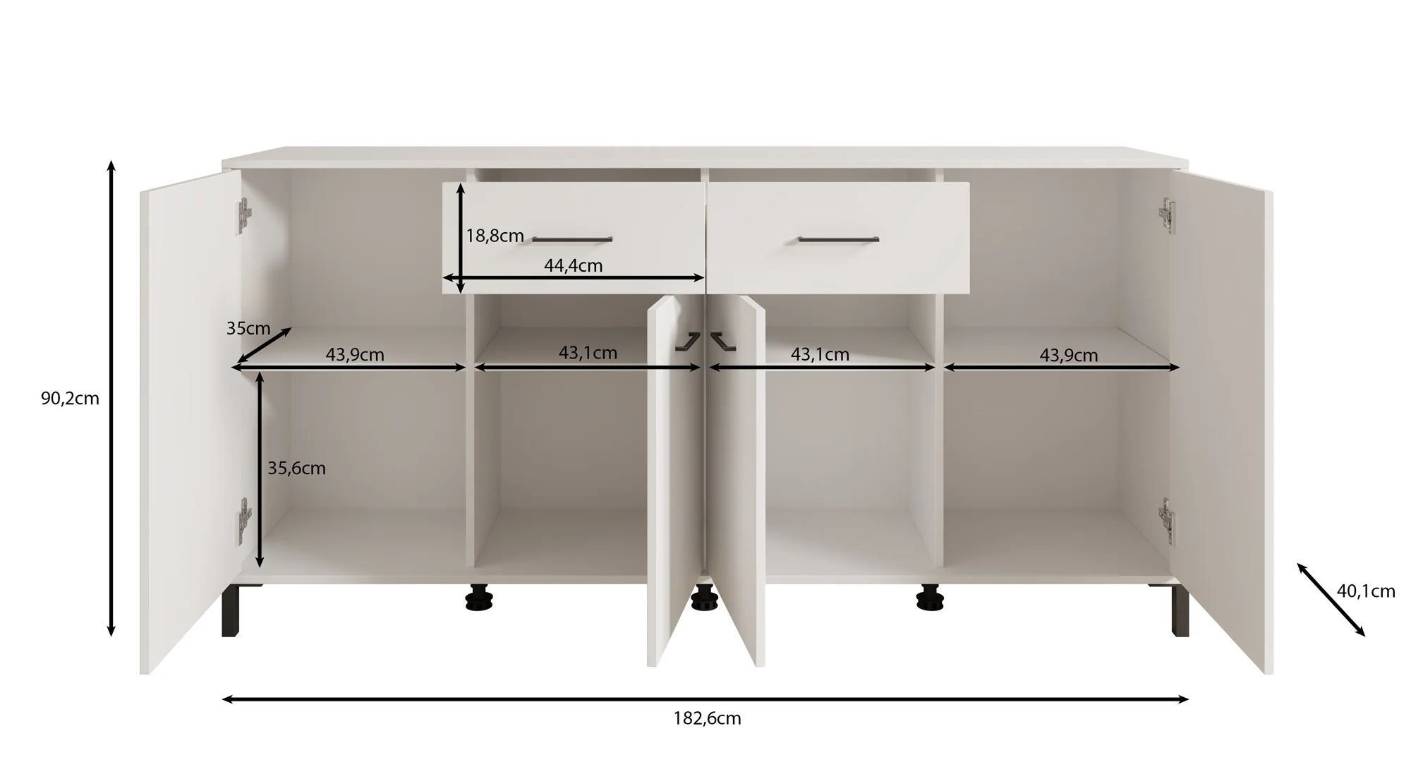 Vidor - Dressoir - Eiken - 183x40x90 cm - Image 5