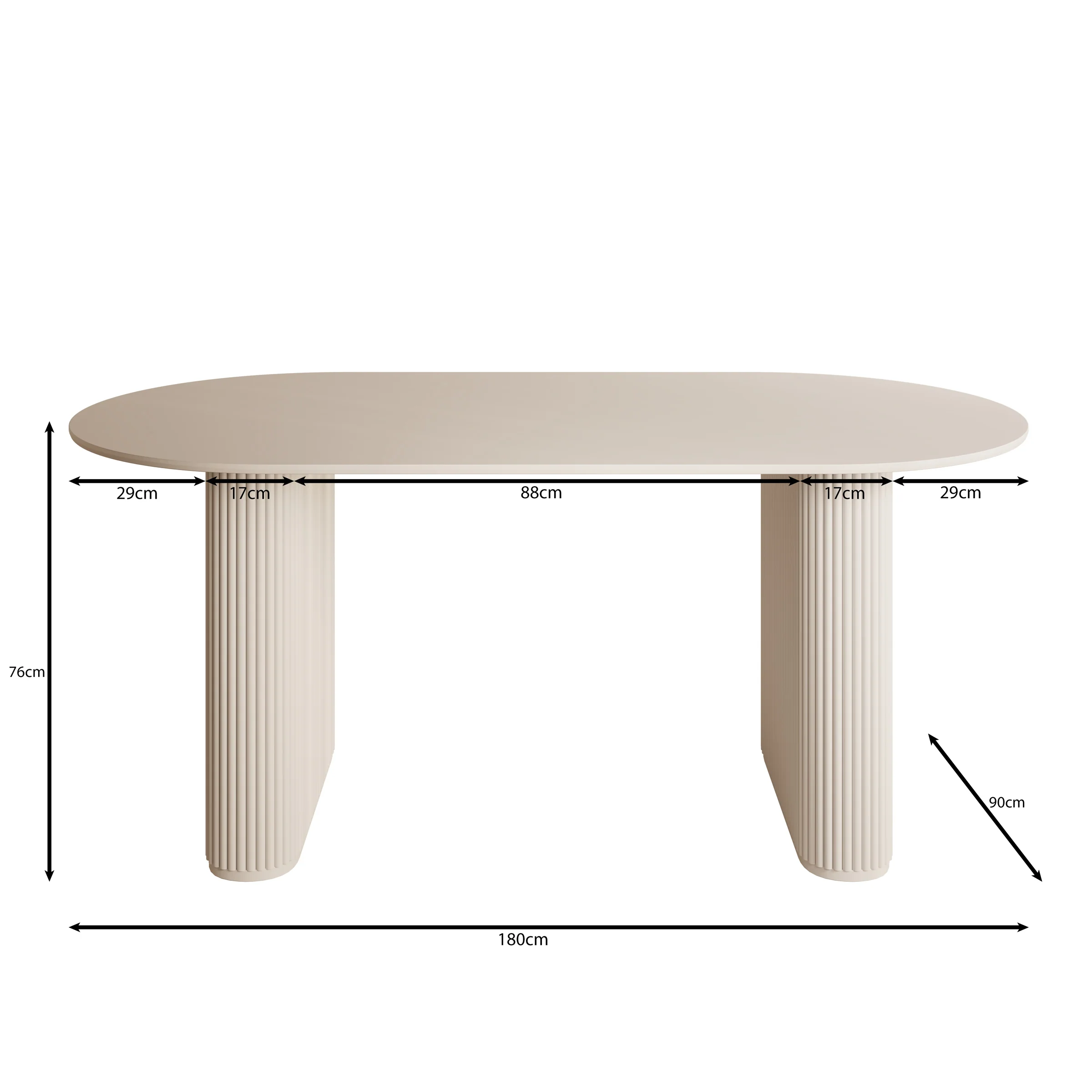 Viento - Eetkamertafel - Travertin - 180x90x76 cm - Image 3