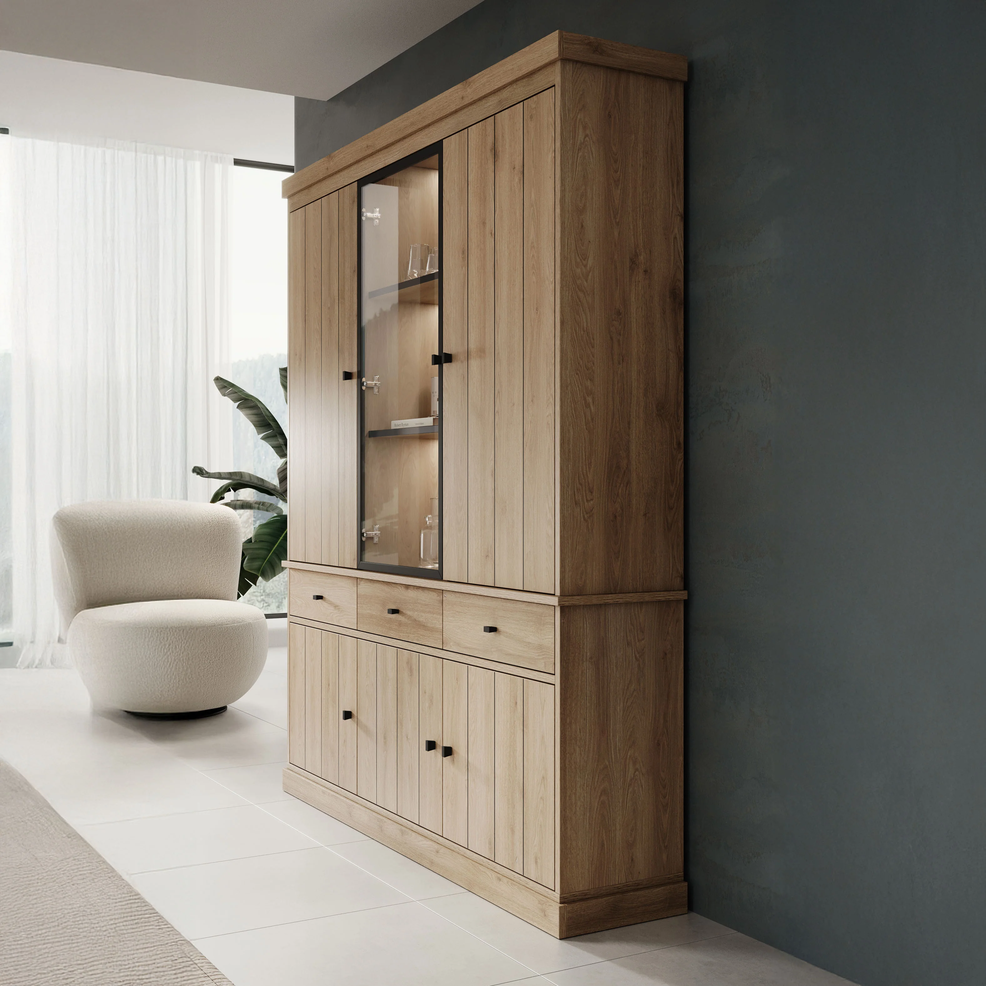 Vince 3 - Buffetkast - Eiken - 182x40x220 cm - Image 4