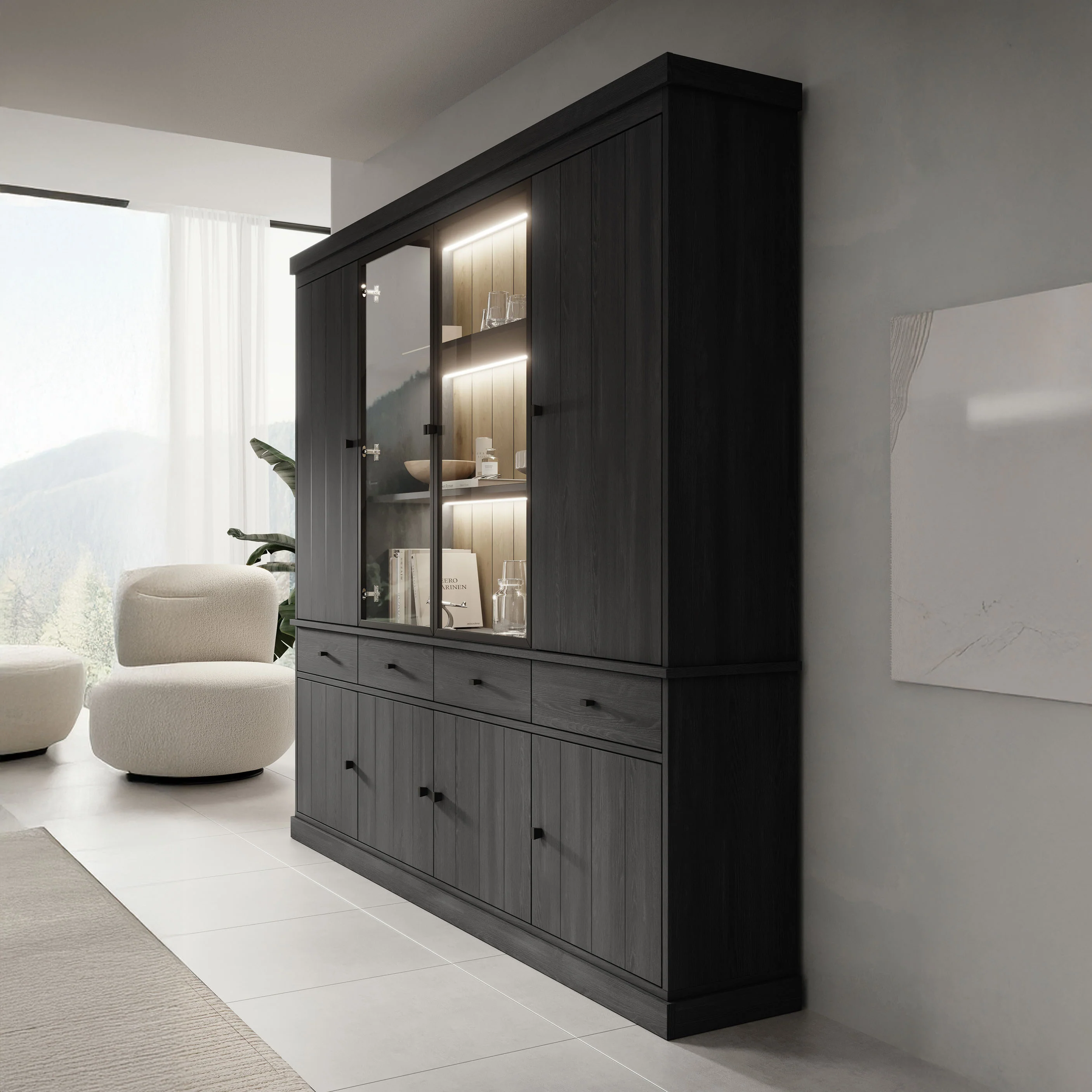 Vince 4 - Buffetkast - Zwart - 240x40x220 cm - Image 4