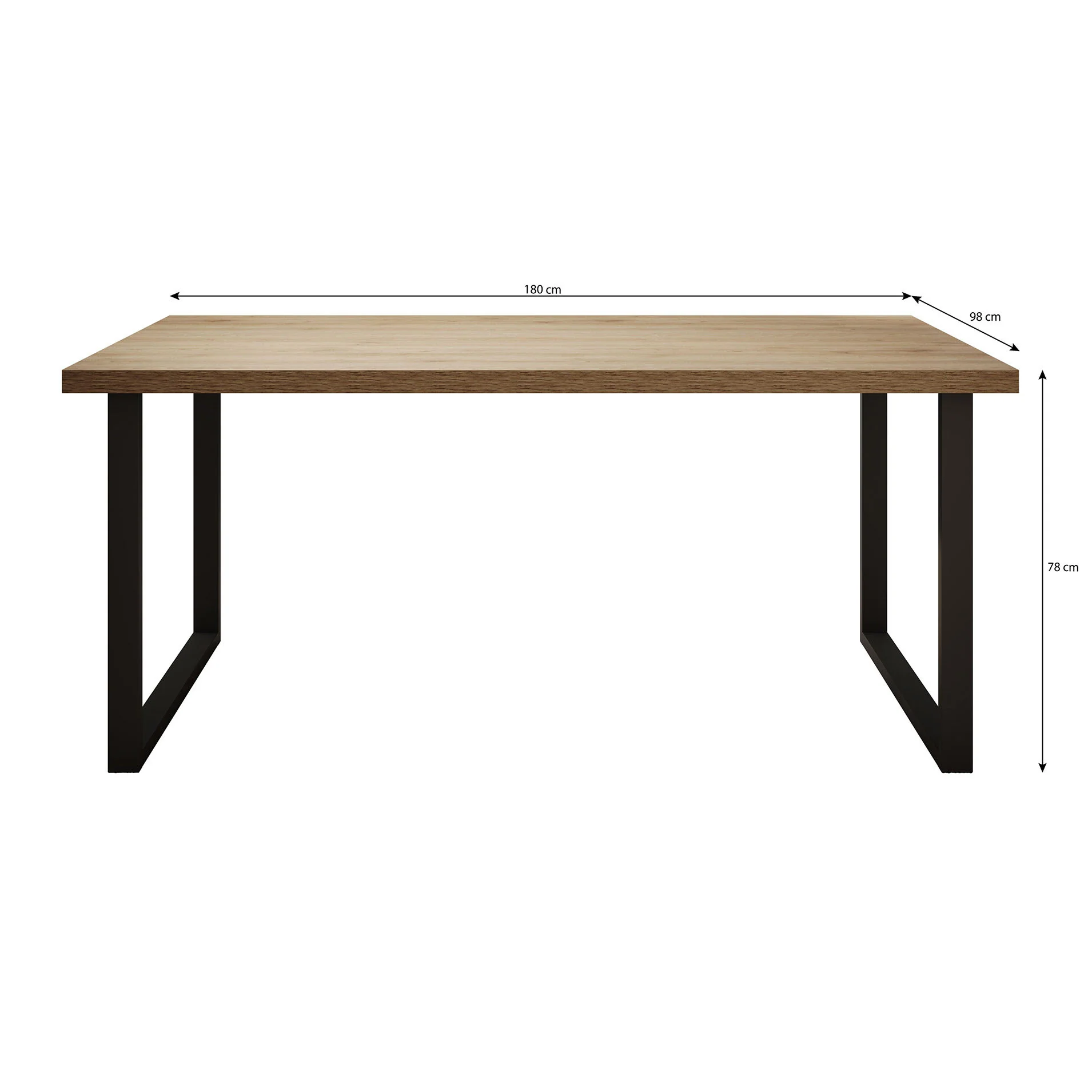 Vince - Eetkamertafel - Zwart - 180x98x78 cm - Image 3