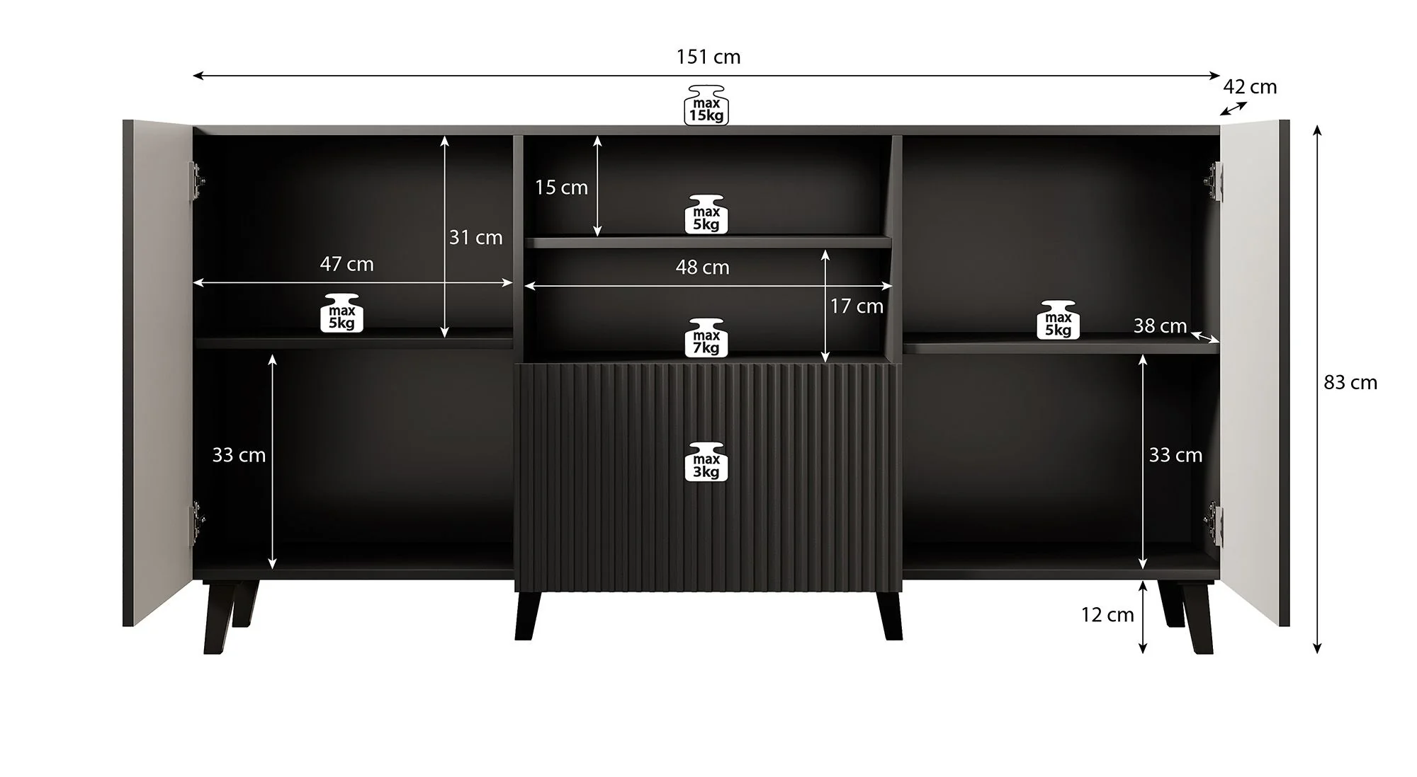 Vintar - Dressoir - Eiken - 151x42x83 cm - Image 5