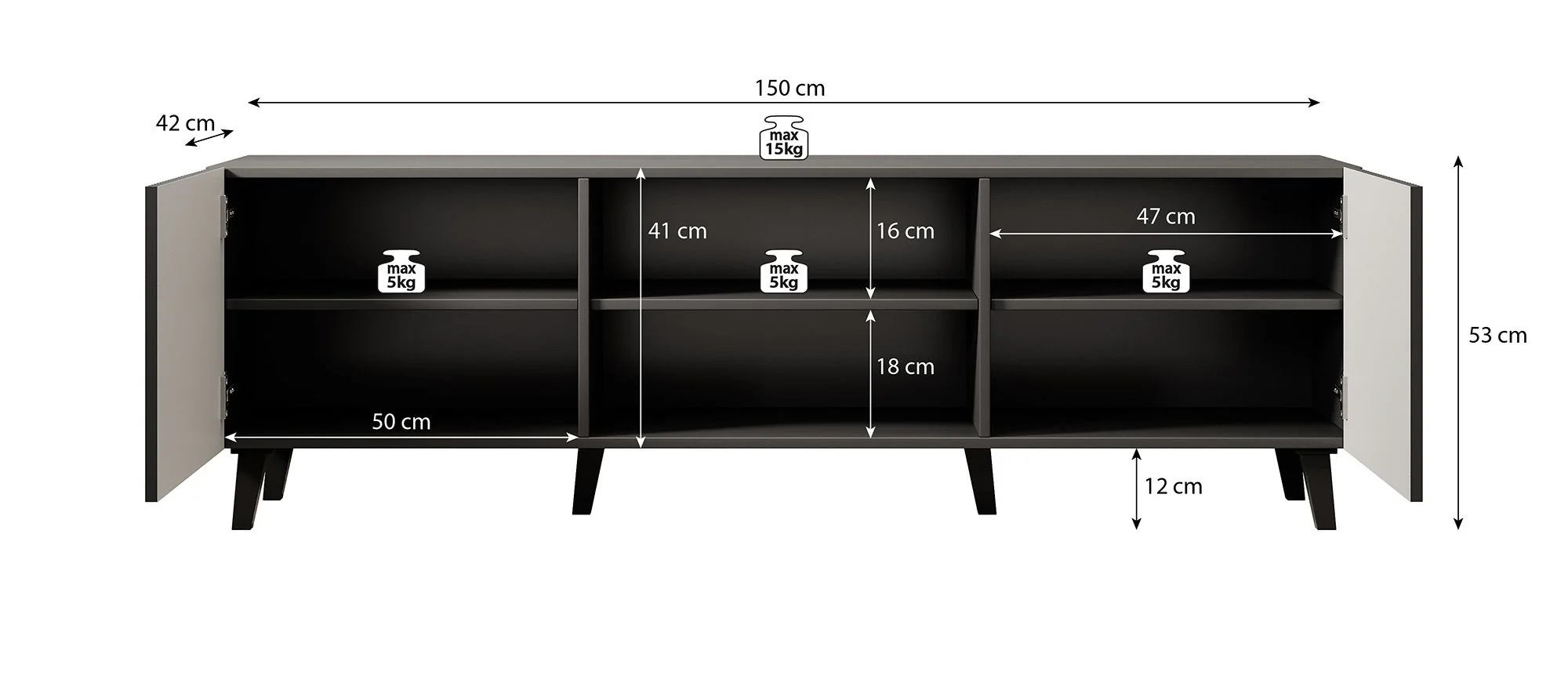 Vintar - TV-Meubel - Eiken  - 150 cm - Image 5