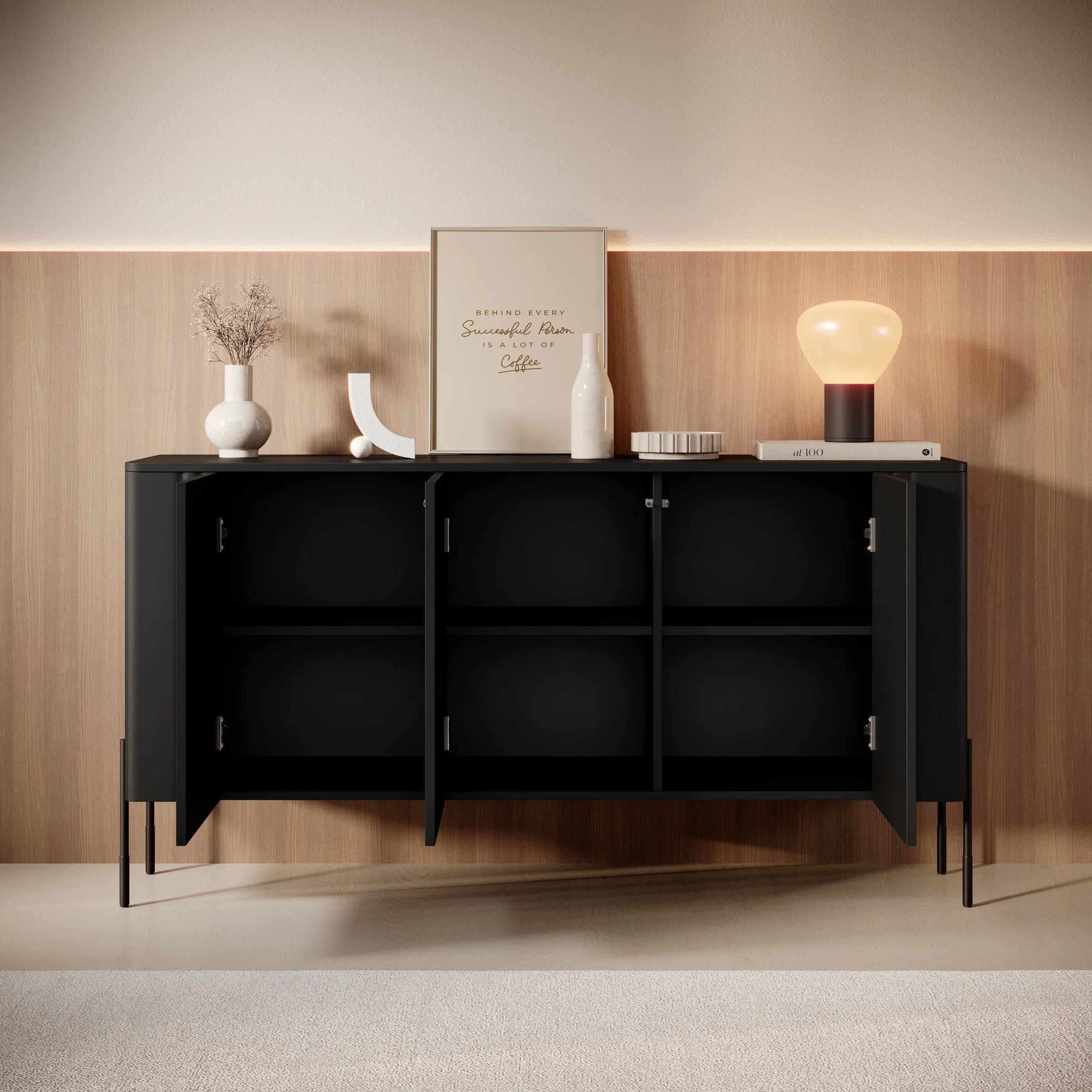 Vivi - Dressoir - Zwart - 150x40x80 cm - Image 2