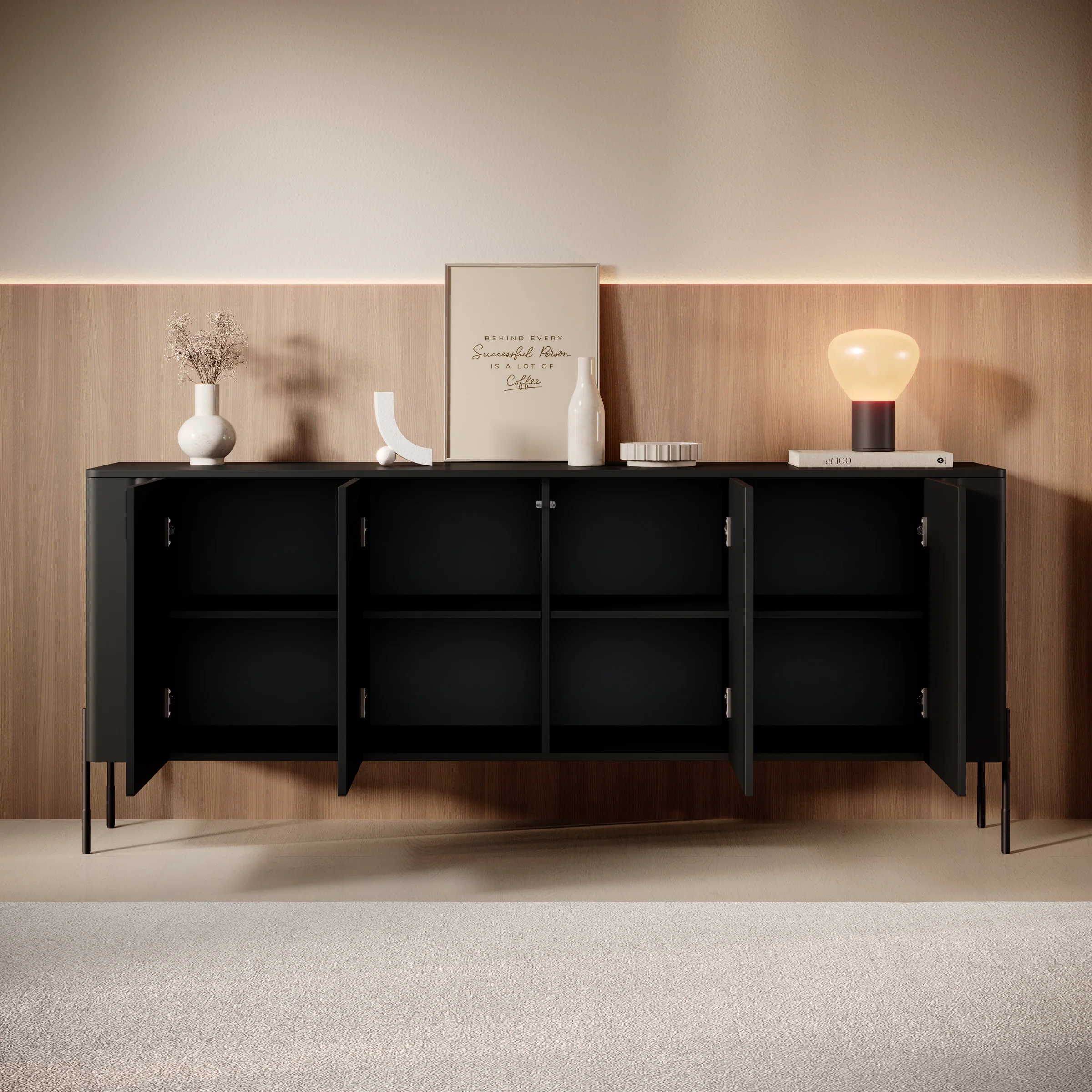 Vivi - Dressoir - Zwart - 190x40x80 cm - Image 2